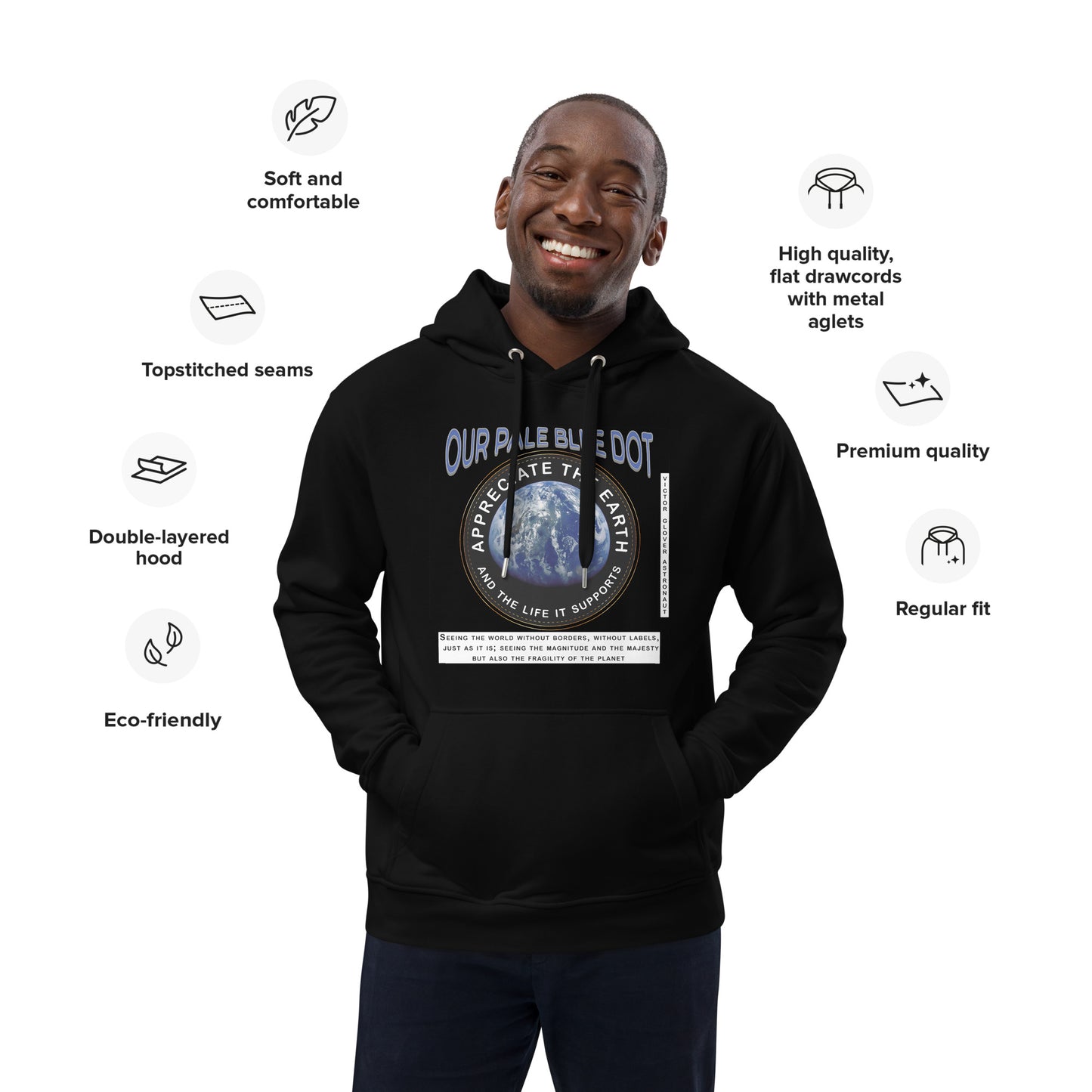Premium eco hoodie - Appreciate The Earth, Victor Glover