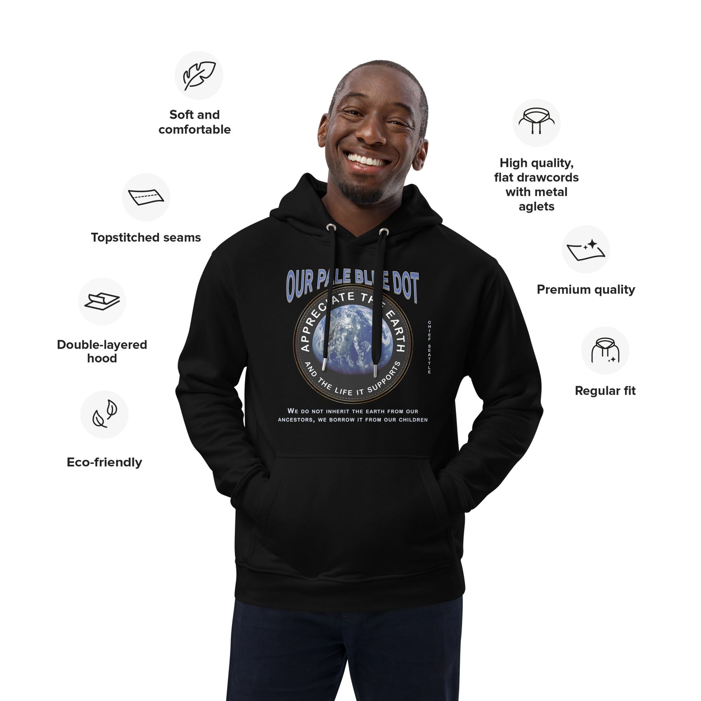 Premium eco hoodie - Appreciate The Earth, Chief Seattle