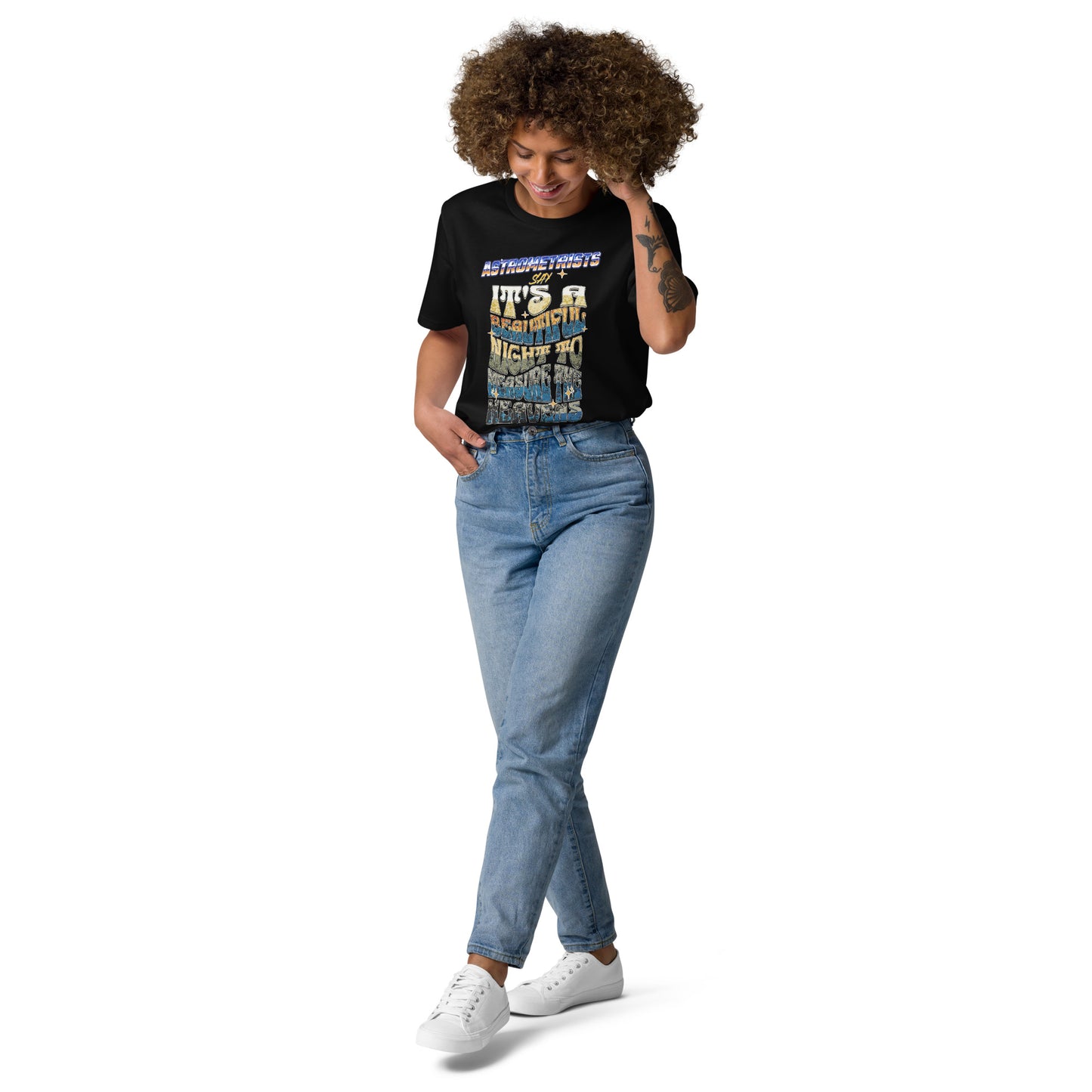 Unisex organic cotton t-shirt - Astrometrists Say Its A Beautiful Night To Measure The Heavens