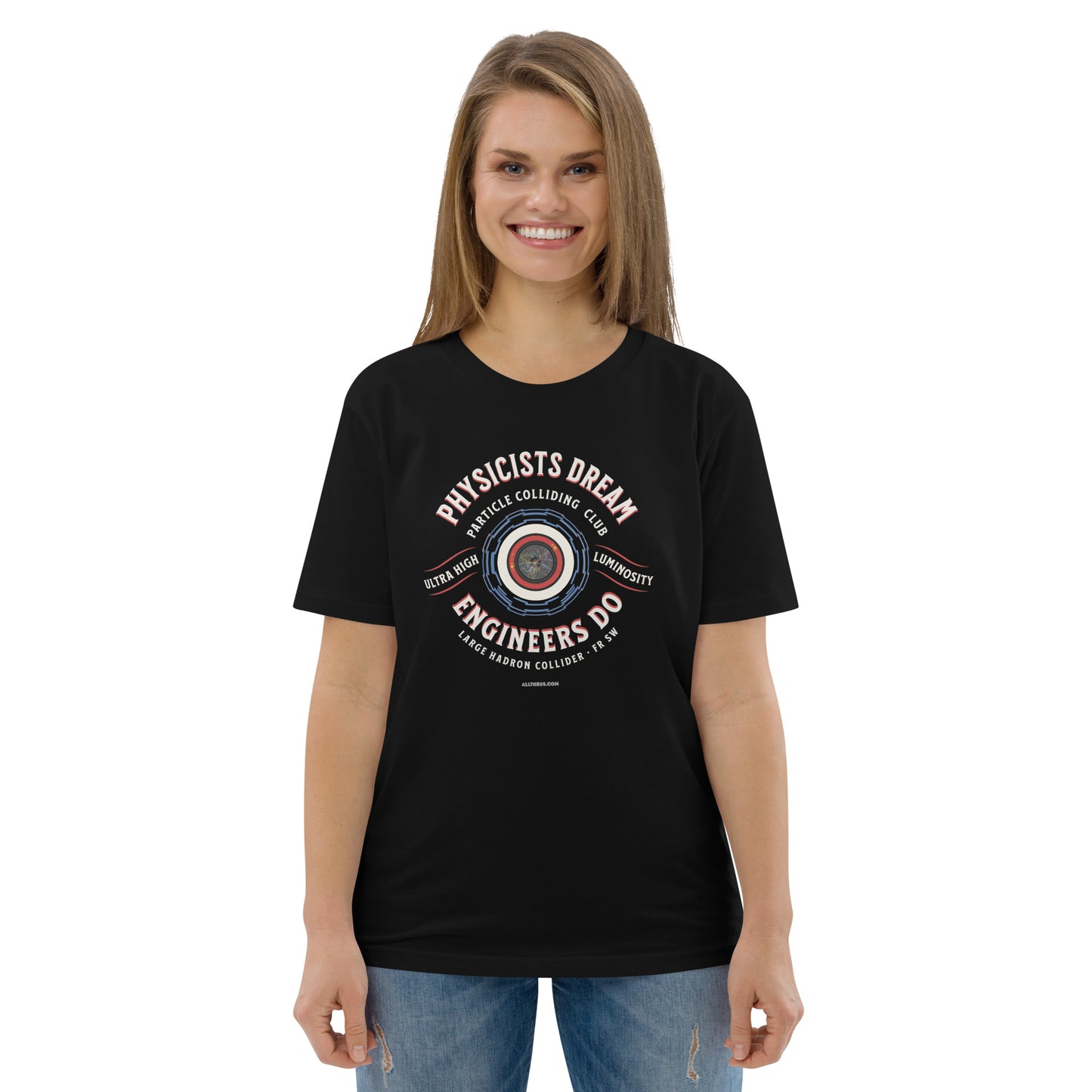 Unisex organic cotton t-shirt - LHC Engineers Outnumber The Physicists