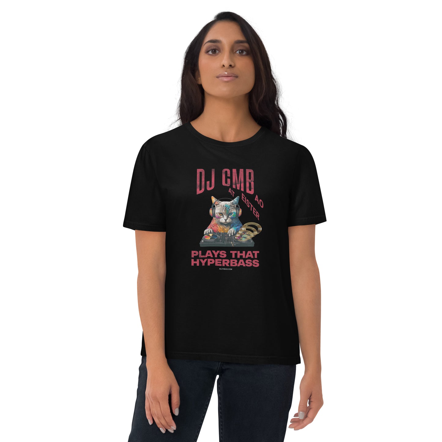 Unisex organic cotton t-shirt - DJ Cat Miester BAO Plays That Hyperbass