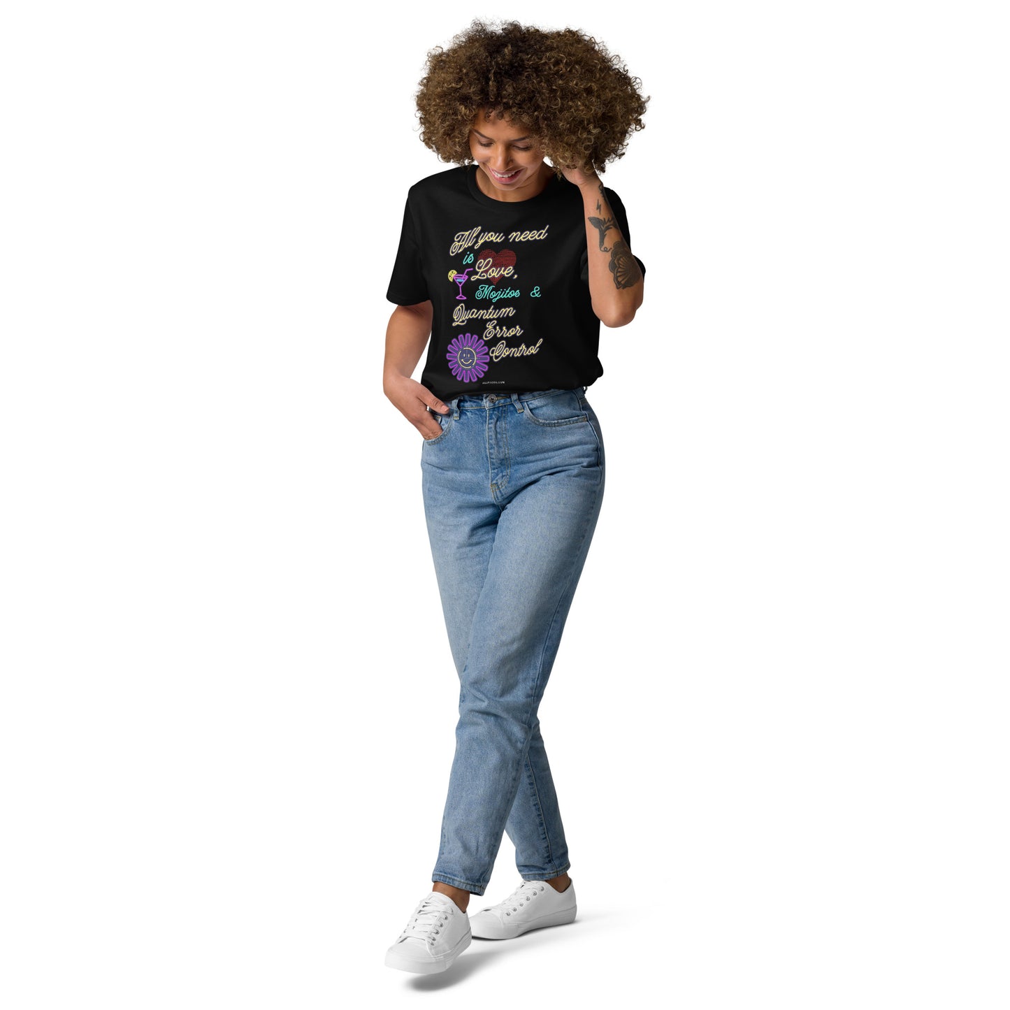Unisex organic cotton t-shirt All U Need Is Love, Mojitos & QEC