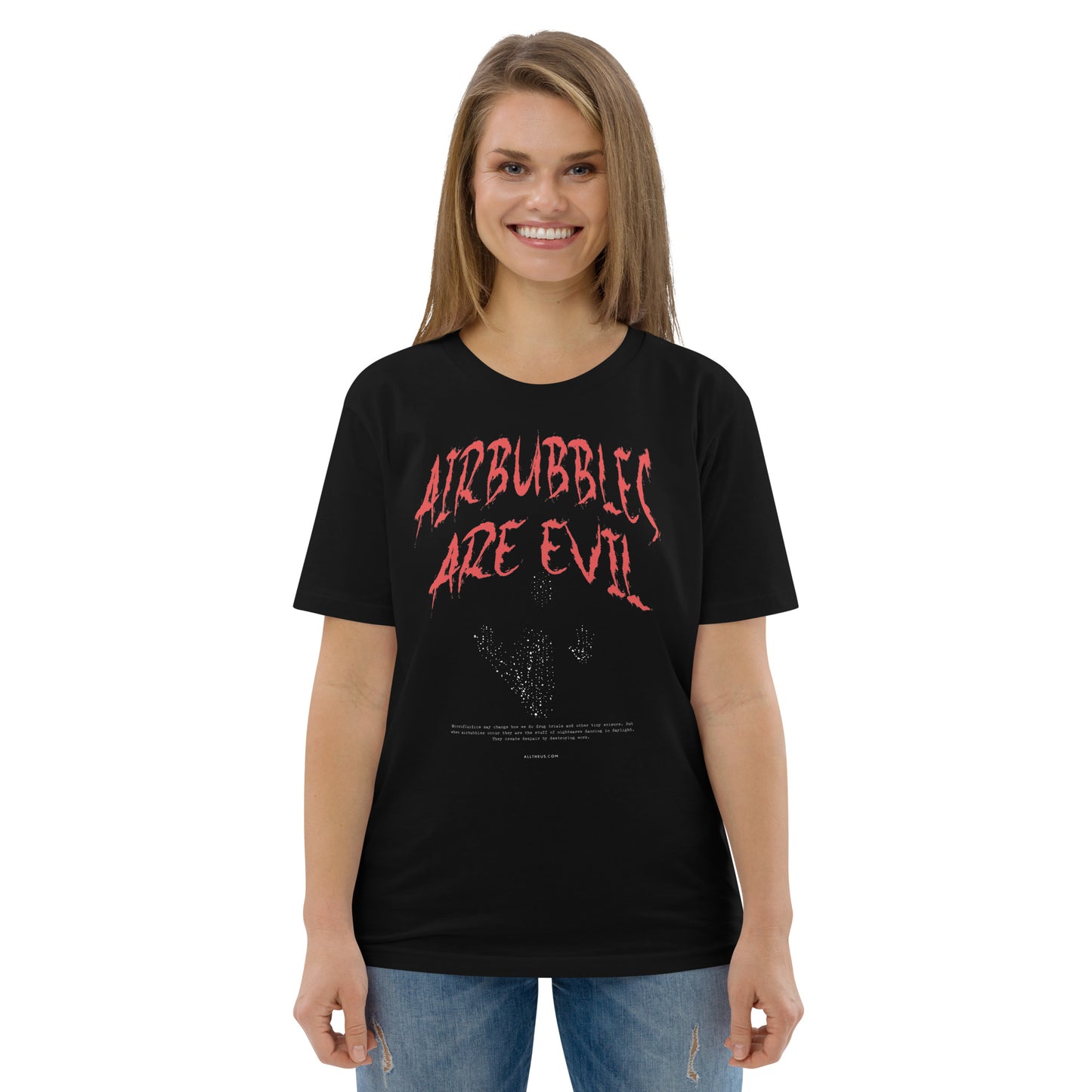 Unisex organic cotton t-shirt Airbubbles Are Evil