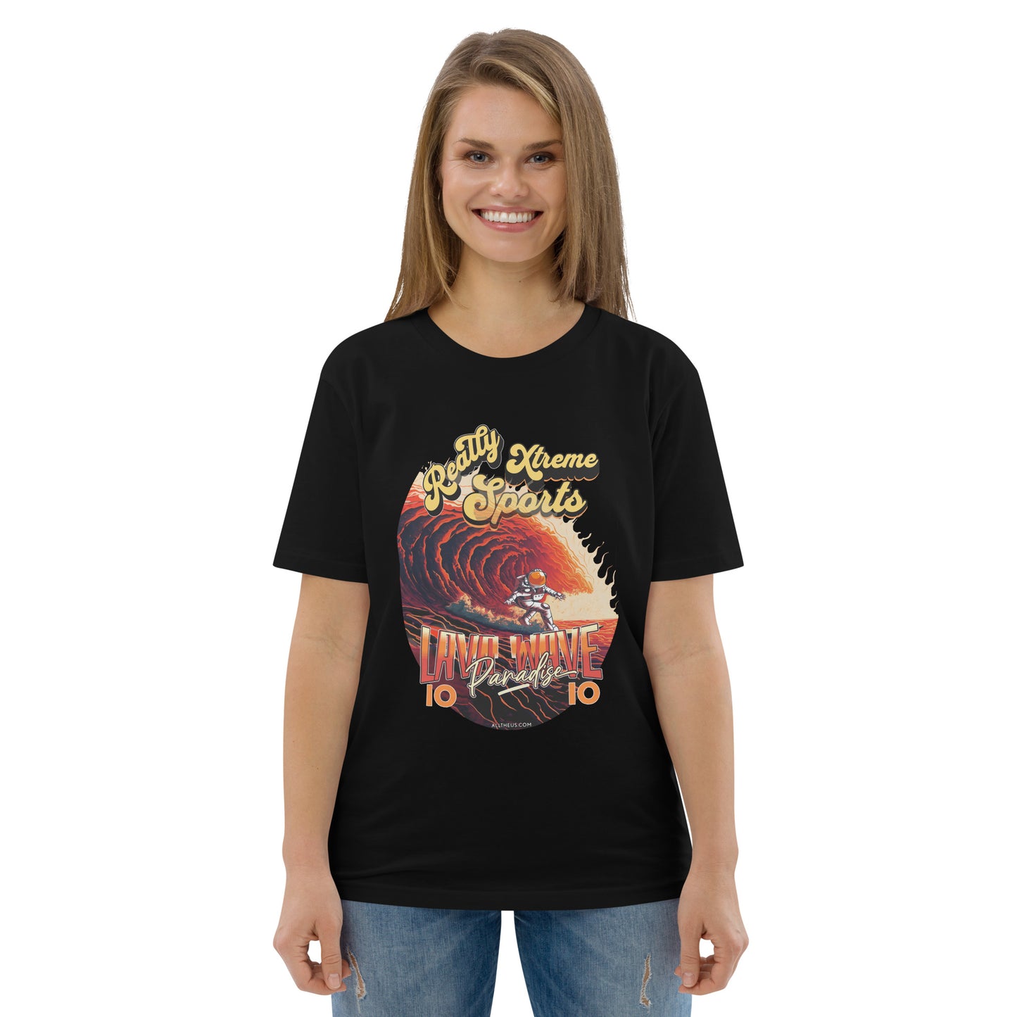 Unisex organic cotton t-shirt - REALLY Extreme Sports, Surfing On Io