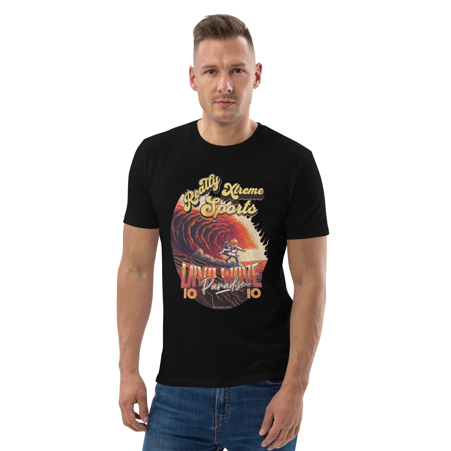 Unisex organic cotton t-shirt - REALLY Extreme Sports, Surfing On Io