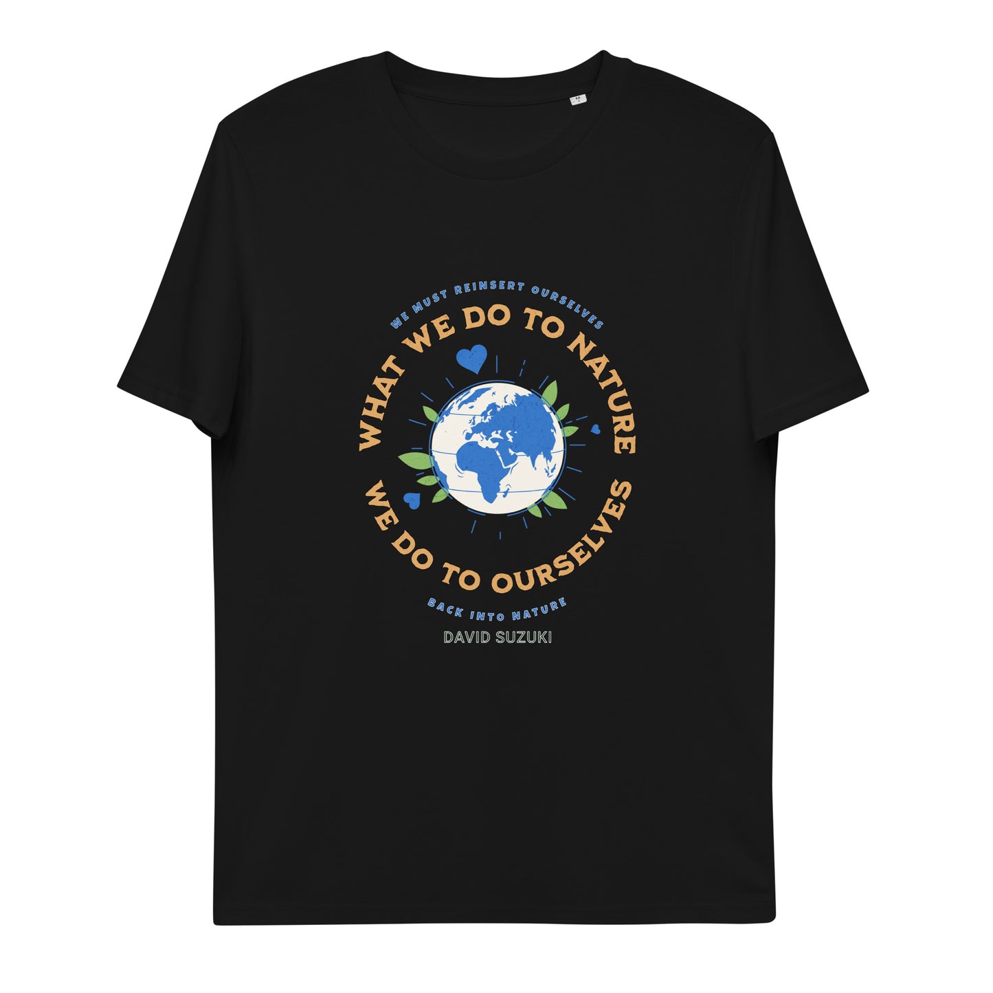 Unisex organic cotton t-shirt - Whatever We Do To Nature, We Do To Ourselves (D Suzuki)