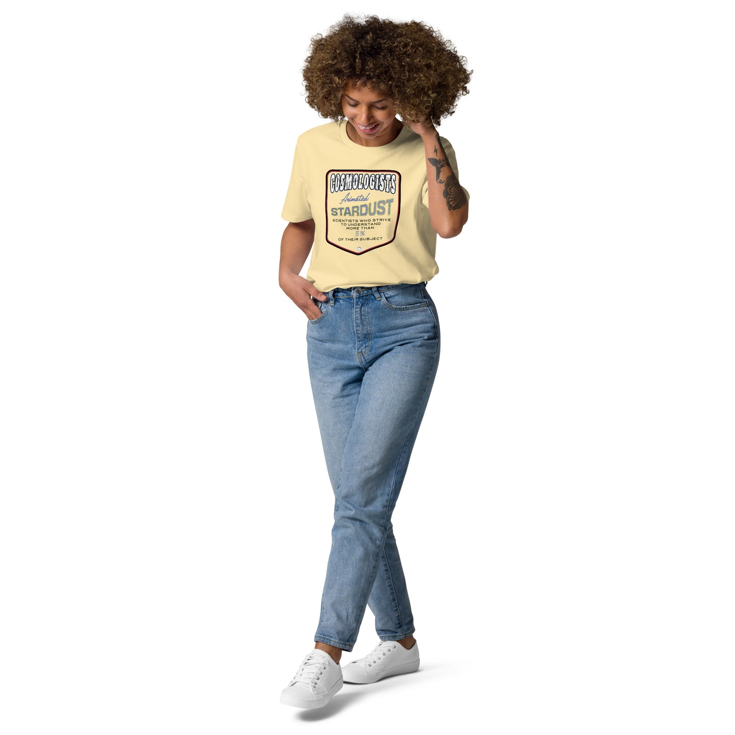 Unisex organic cotton t-shirt, Cosmologists, Animated Stardust Scientists Striving to Understand More Than 5% of their Subject