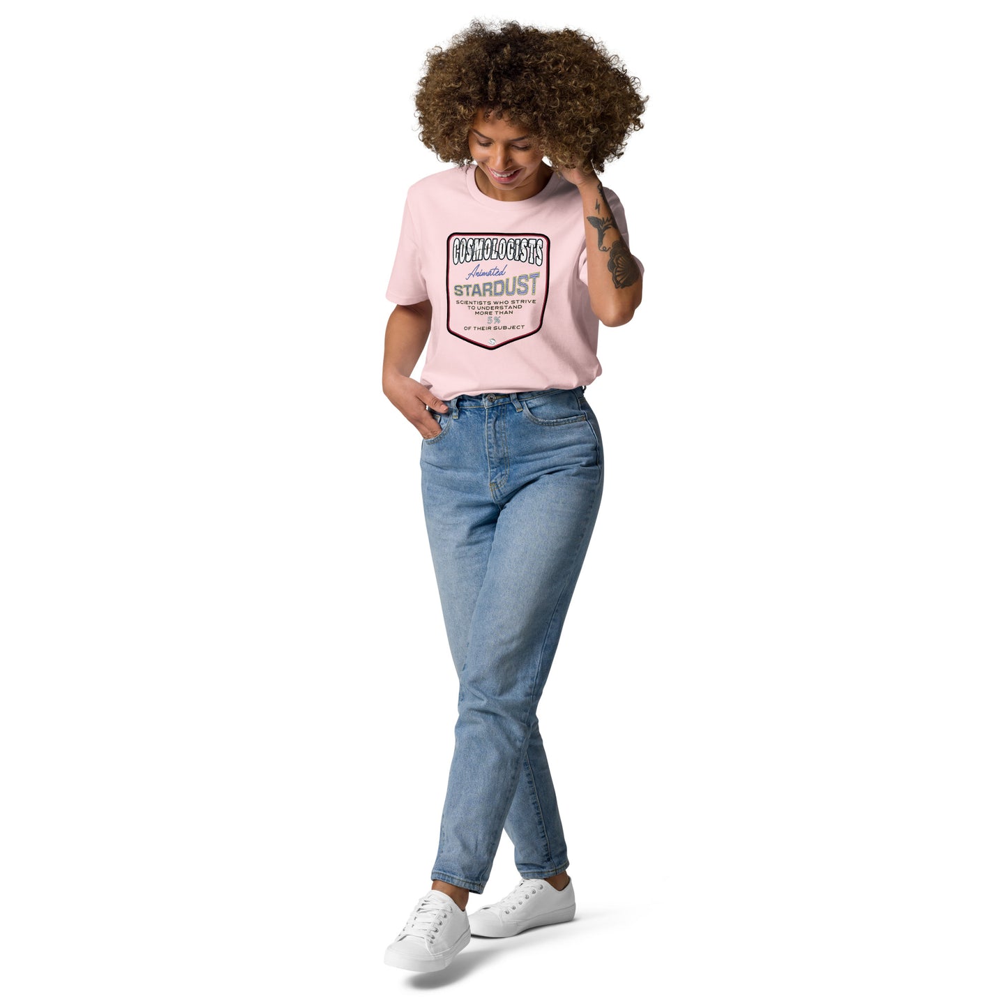 Unisex organic cotton t-shirt, Cosmologists, Animated Stardust Scientists Striving to Understand More Than 5% of their Subject