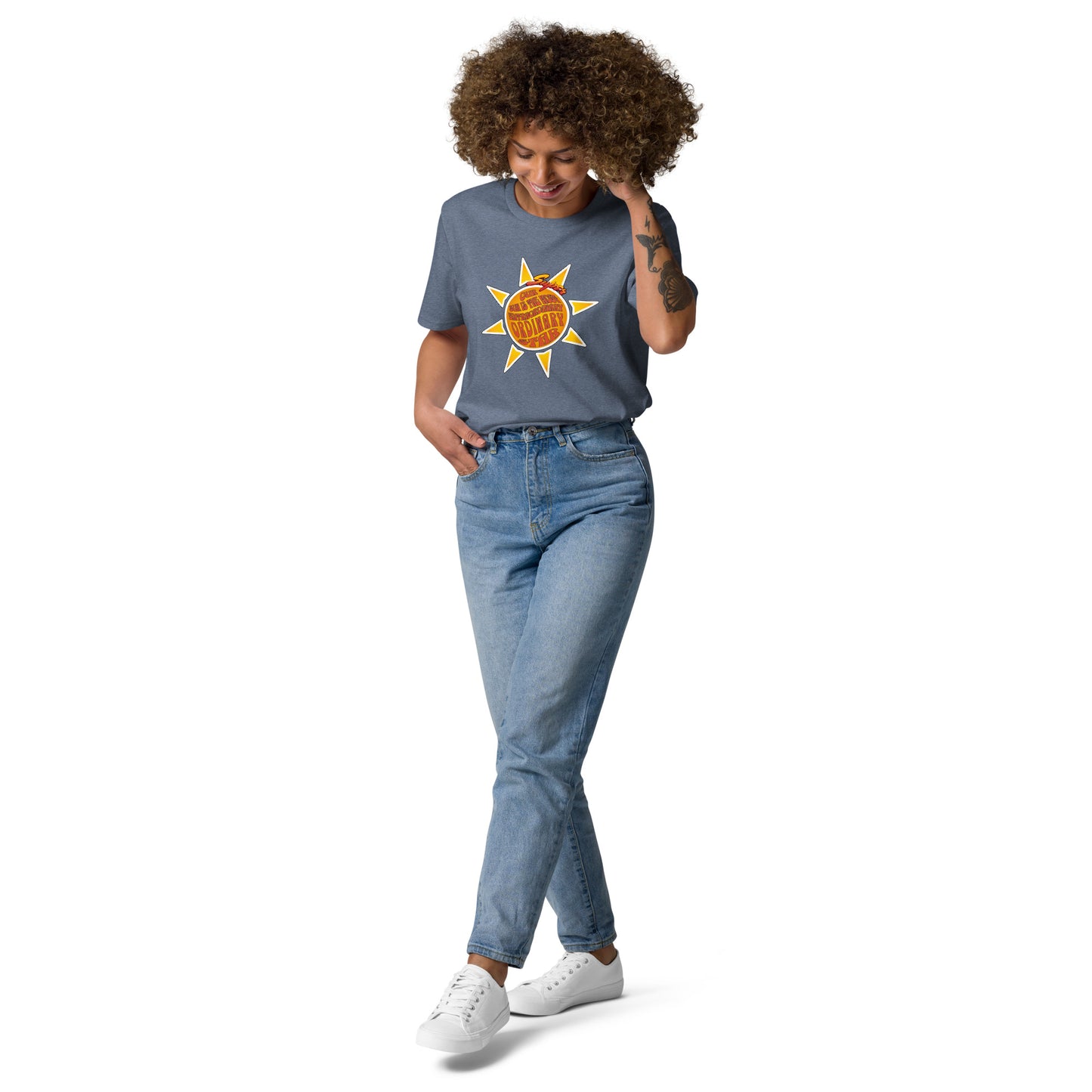 Unisex organic cotton t-shirt - We R So Lucky to Have such a Super Extra-'Ordinary' sun!