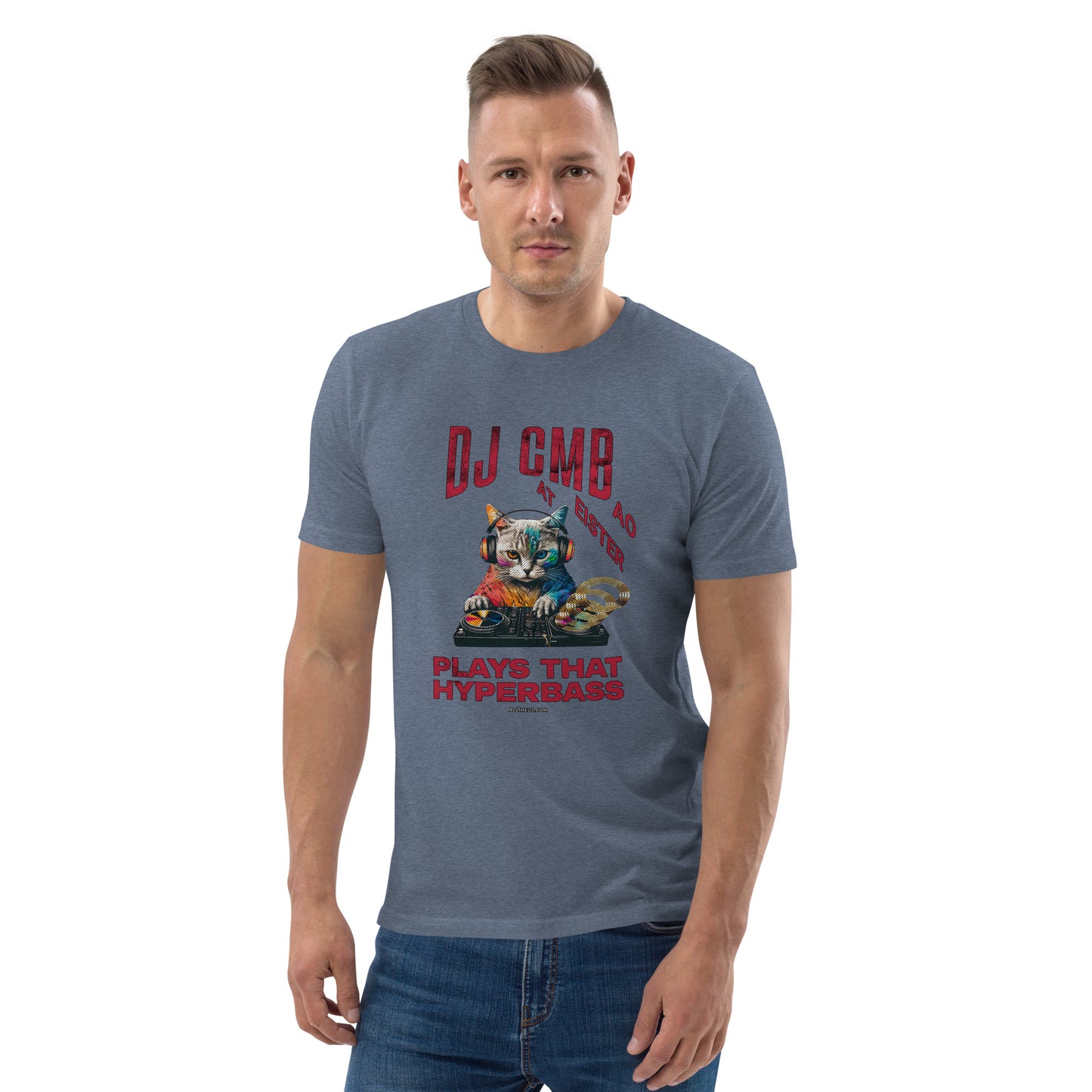 Unisex organic cotton t-shirt - DJ Cat Miester BAO Plays That Hyperbass