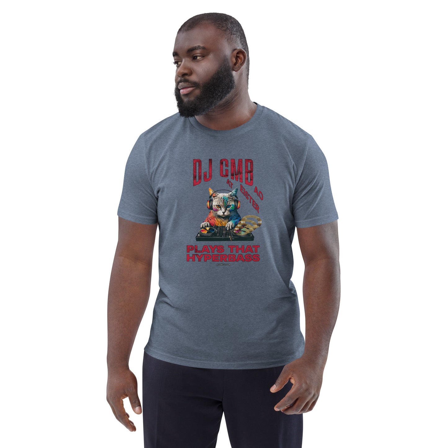 Unisex organic cotton t-shirt - DJ Cat Miester BAO Plays That Hyperbass