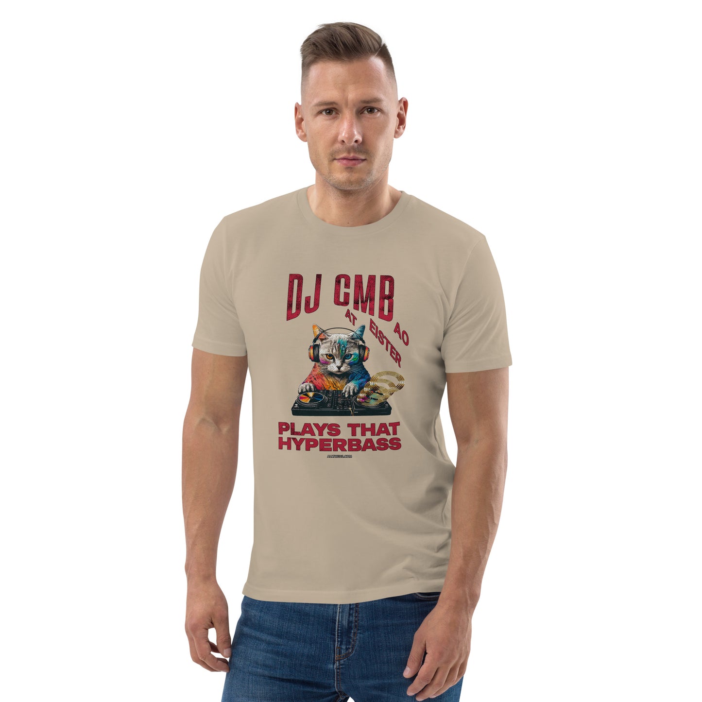 Unisex organic cotton t-shirt - DJ Cat Miester BAO Plays That Hyperbass