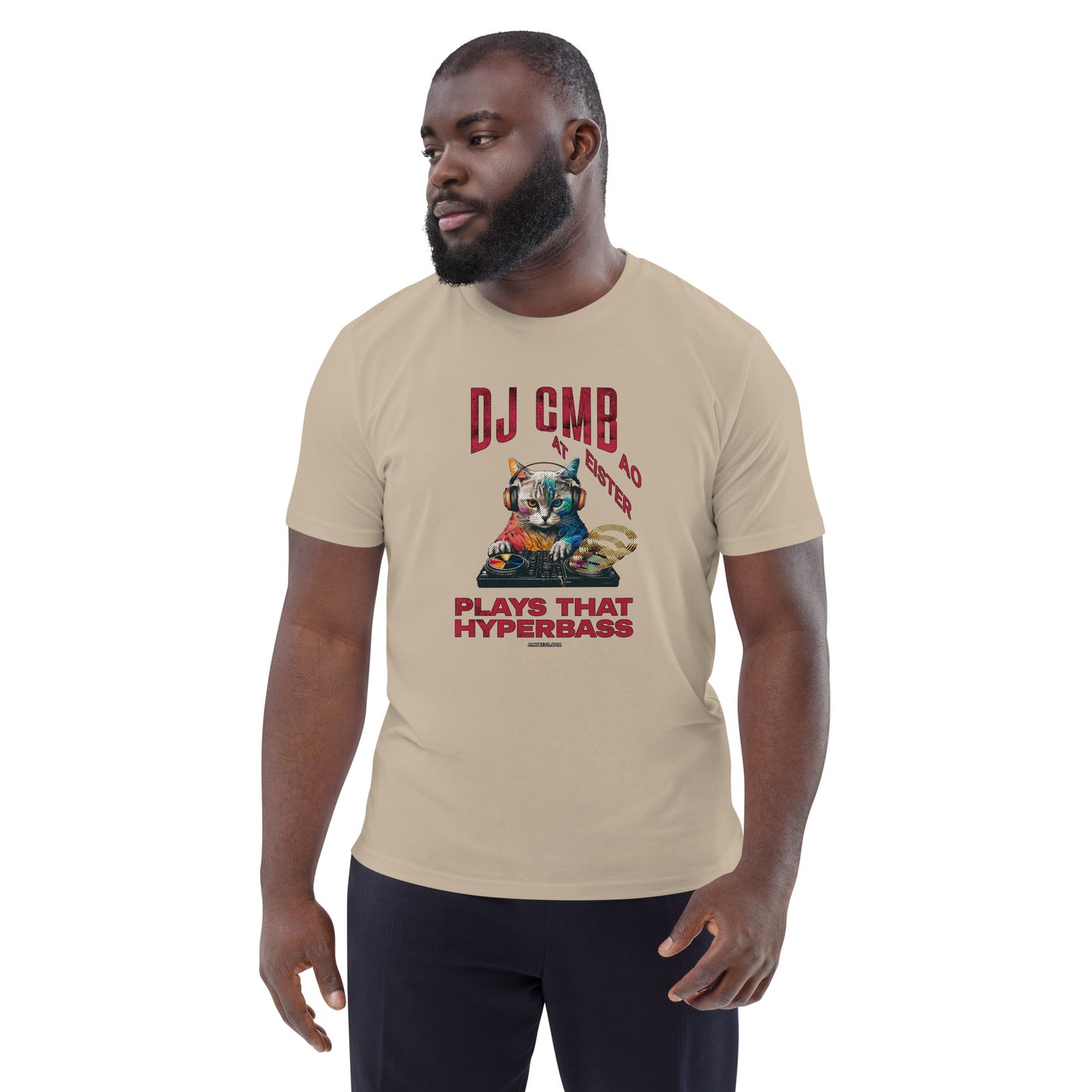 Unisex organic cotton t-shirt - DJ Cat Miester BAO Plays That Hyperbass