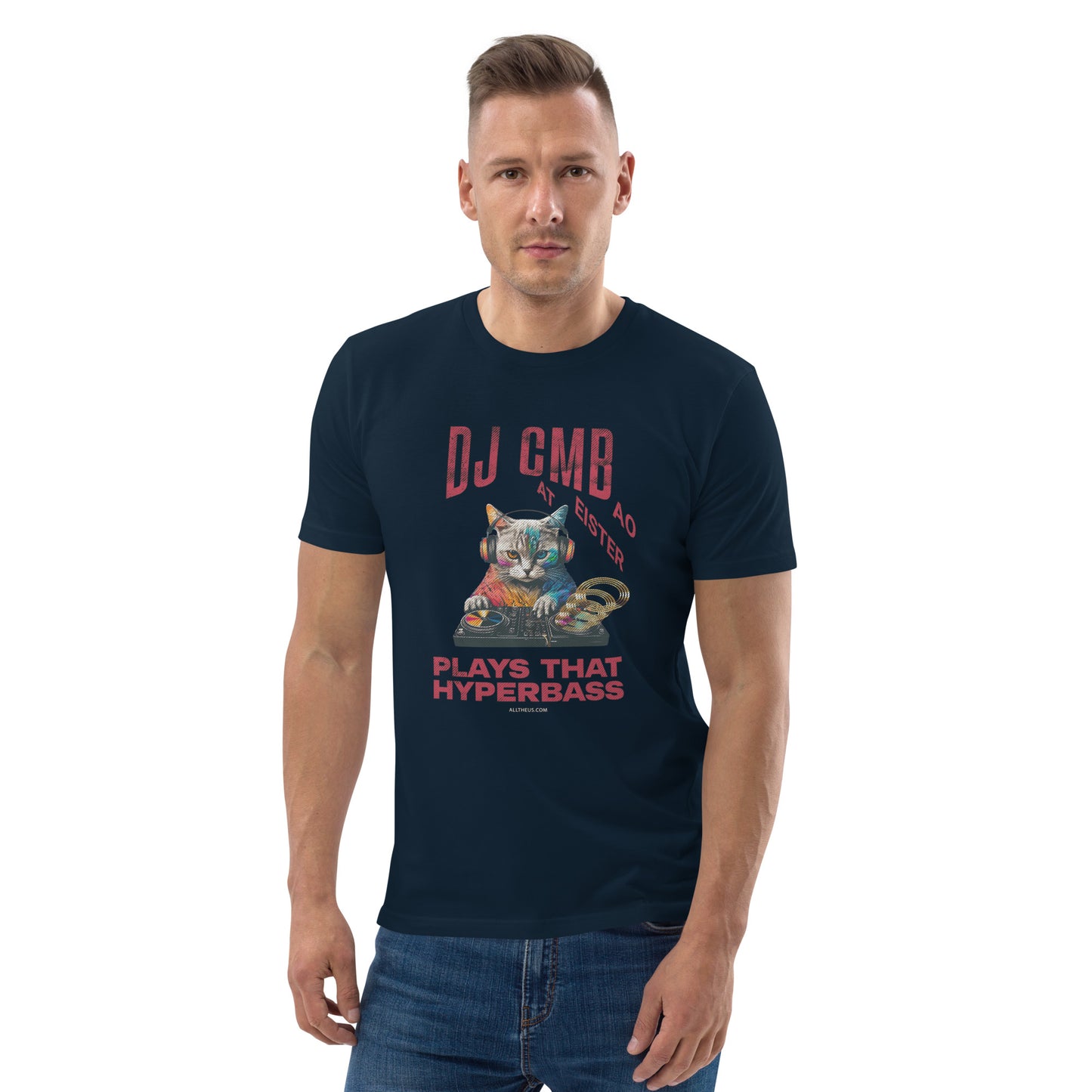 Unisex organic cotton t-shirt - DJ Cat Miester BAO Plays That Hyperbass