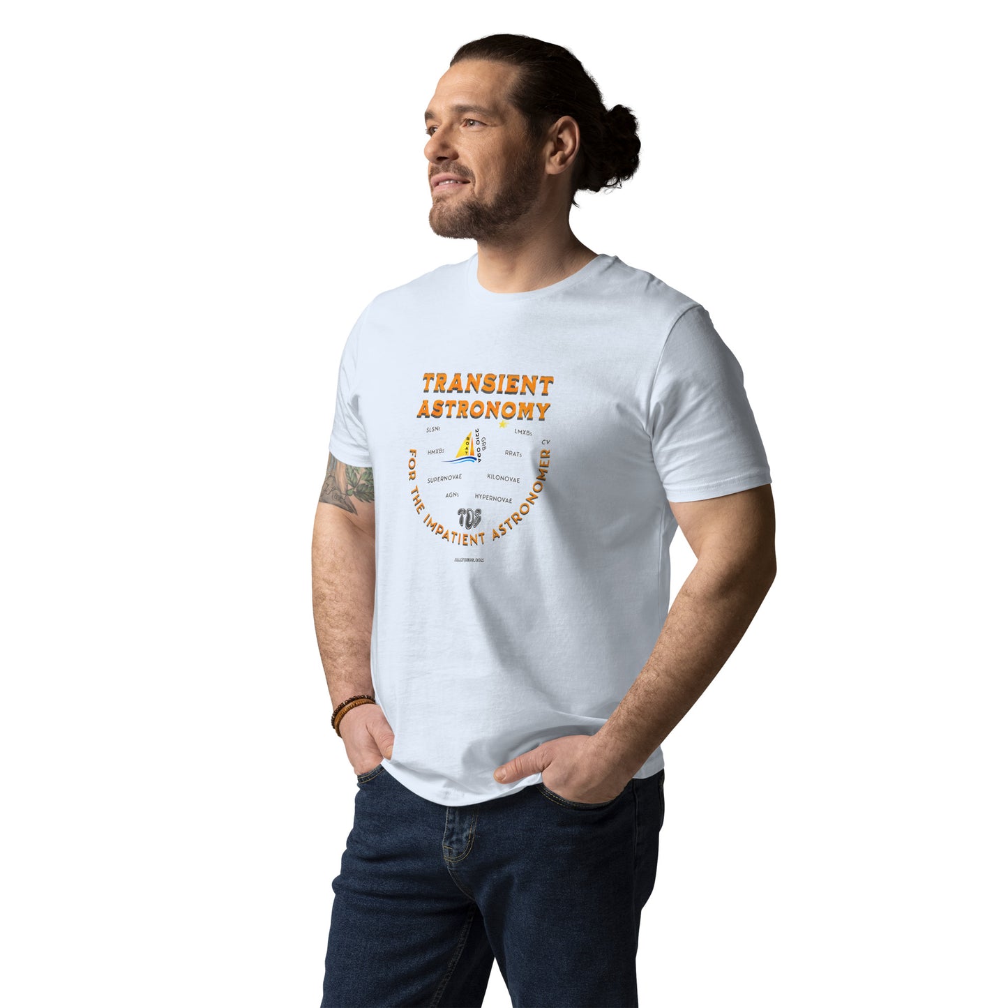 Unisex organic cotton t-shirt - Transient Astronomy, For The Impatient Astronomer
