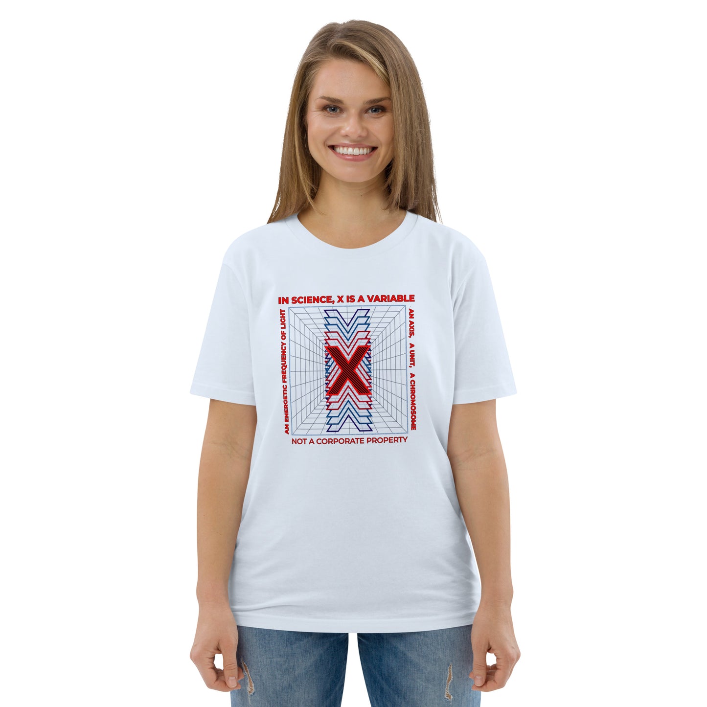 Unisex organic cotton t-shirt - X Is Not A Corporate Property
