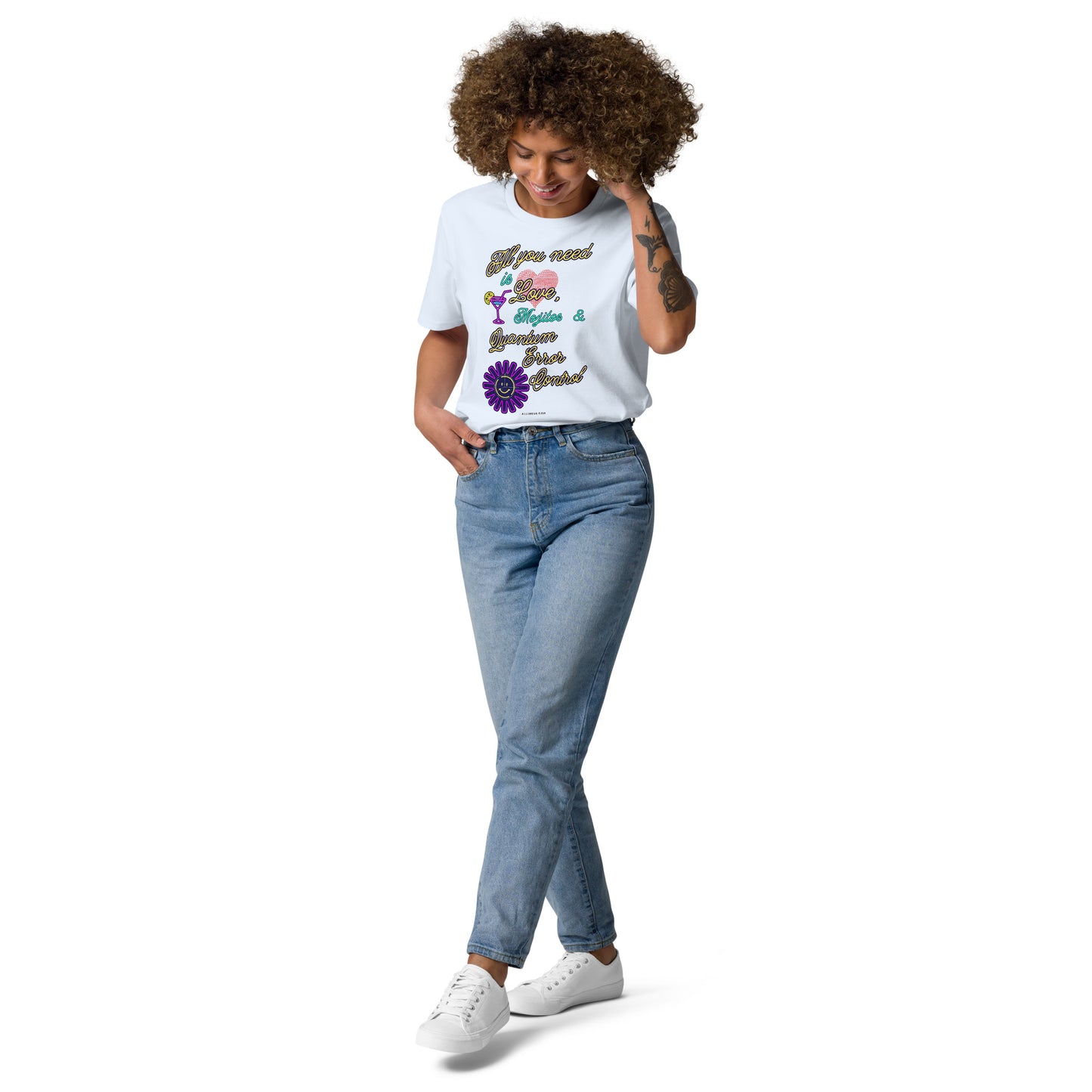 Unisex organic cotton t-shirt All U Need Is Love, Mojitos & QEC