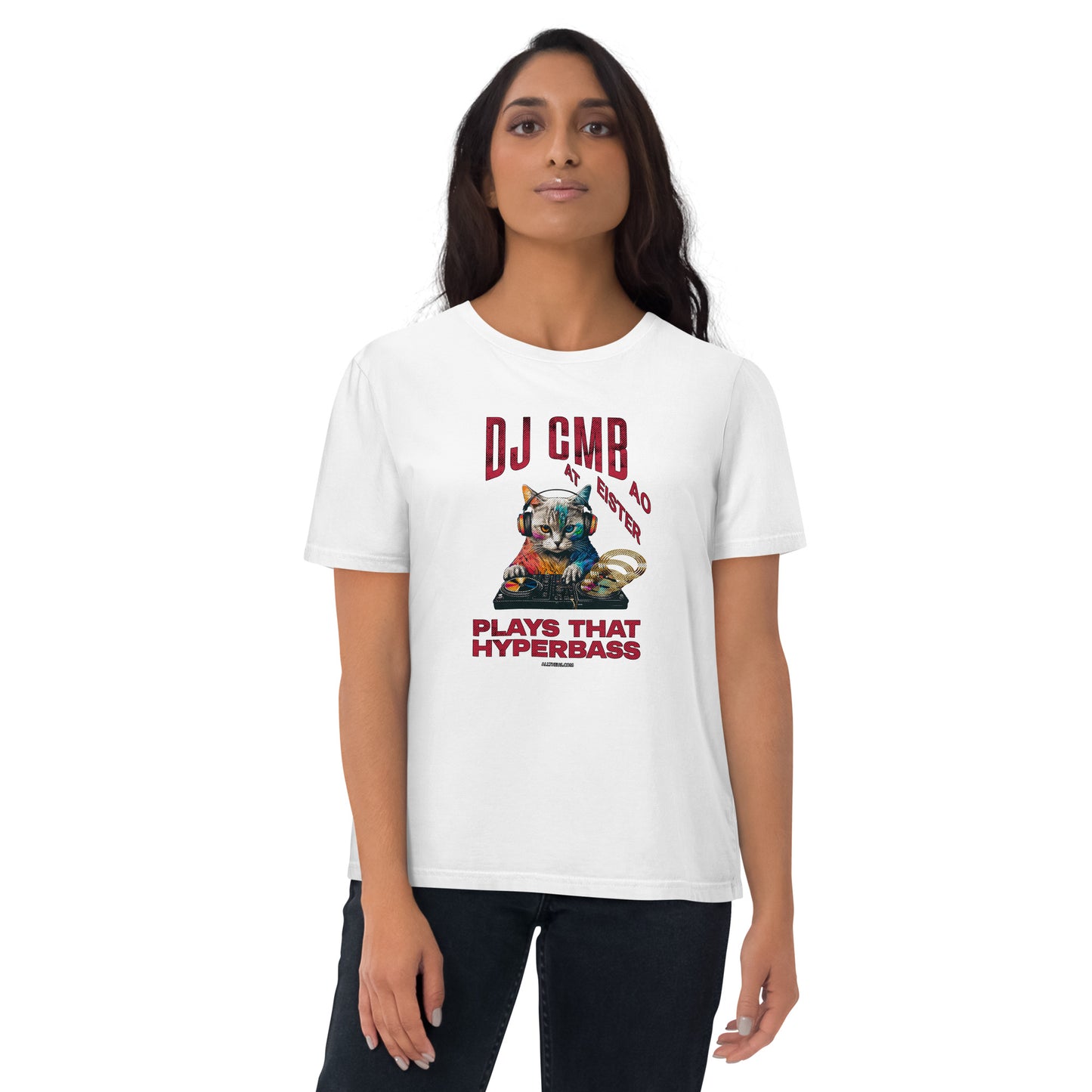 Unisex organic cotton t-shirt - DJ Cat Miester BAO Plays That Hyperbass