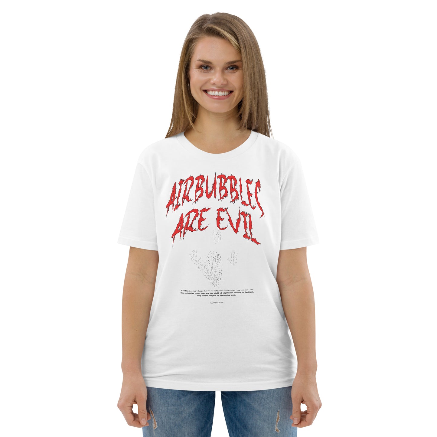 Unisex organic cotton t-shirt Airbubbles Are Evil