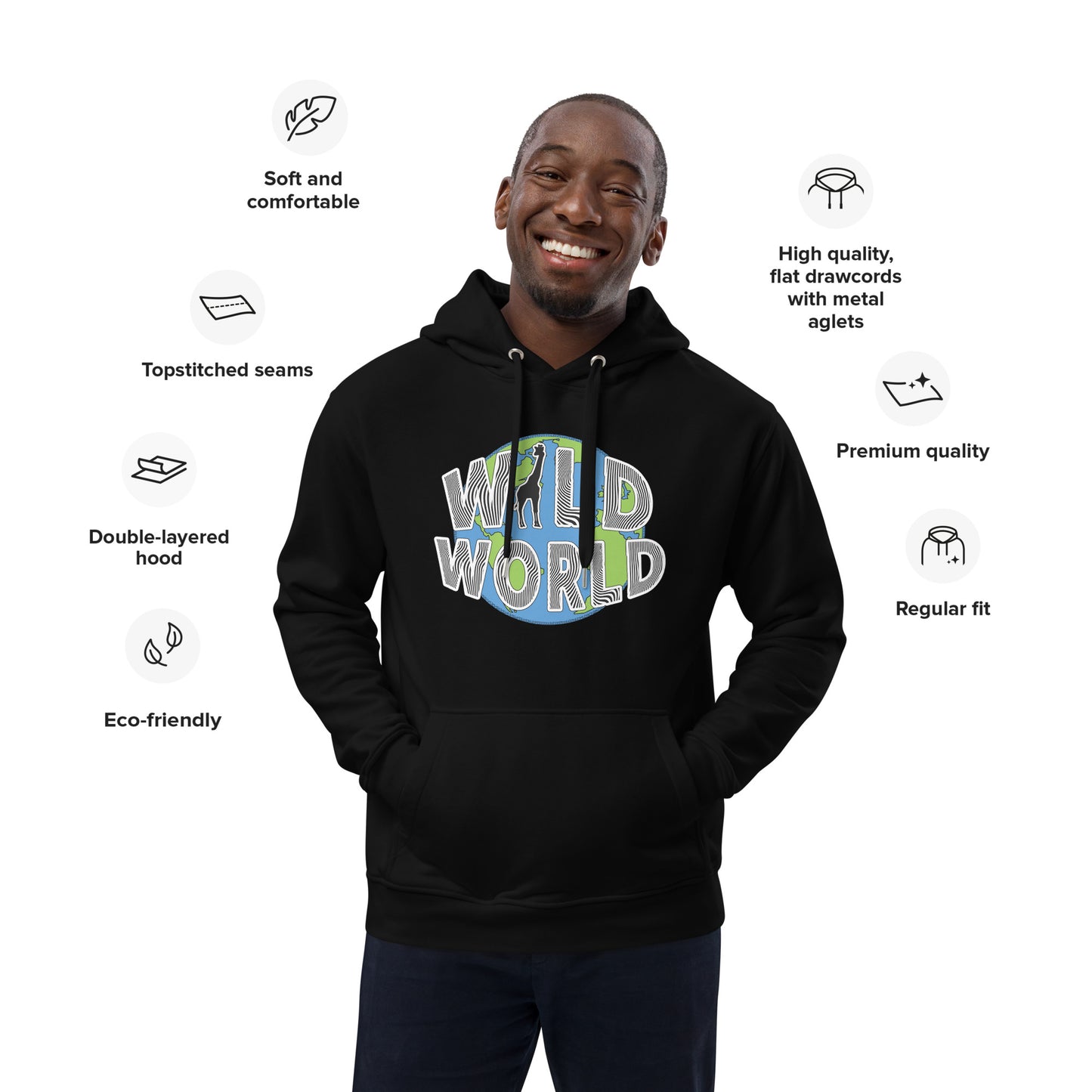Unisex Premium eco hoodie - Wild World w Scott Solomon