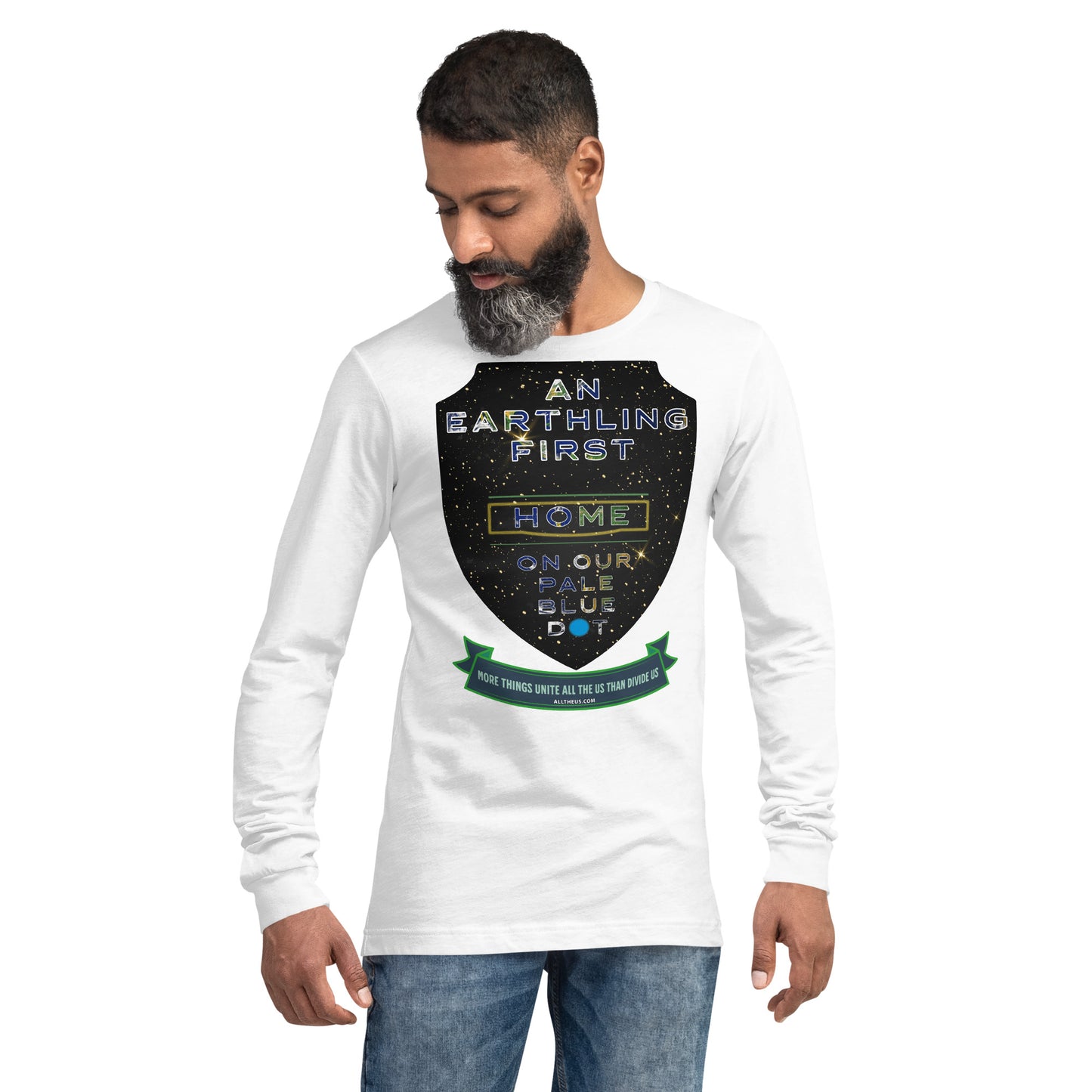 Unisex Long Sleeve Tee - An Earthling First, United All The Us Are says Yoda