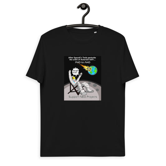 Unisex organic cotton t-shirt: Prof. Watson's Asteroid Day PHO to AHO?