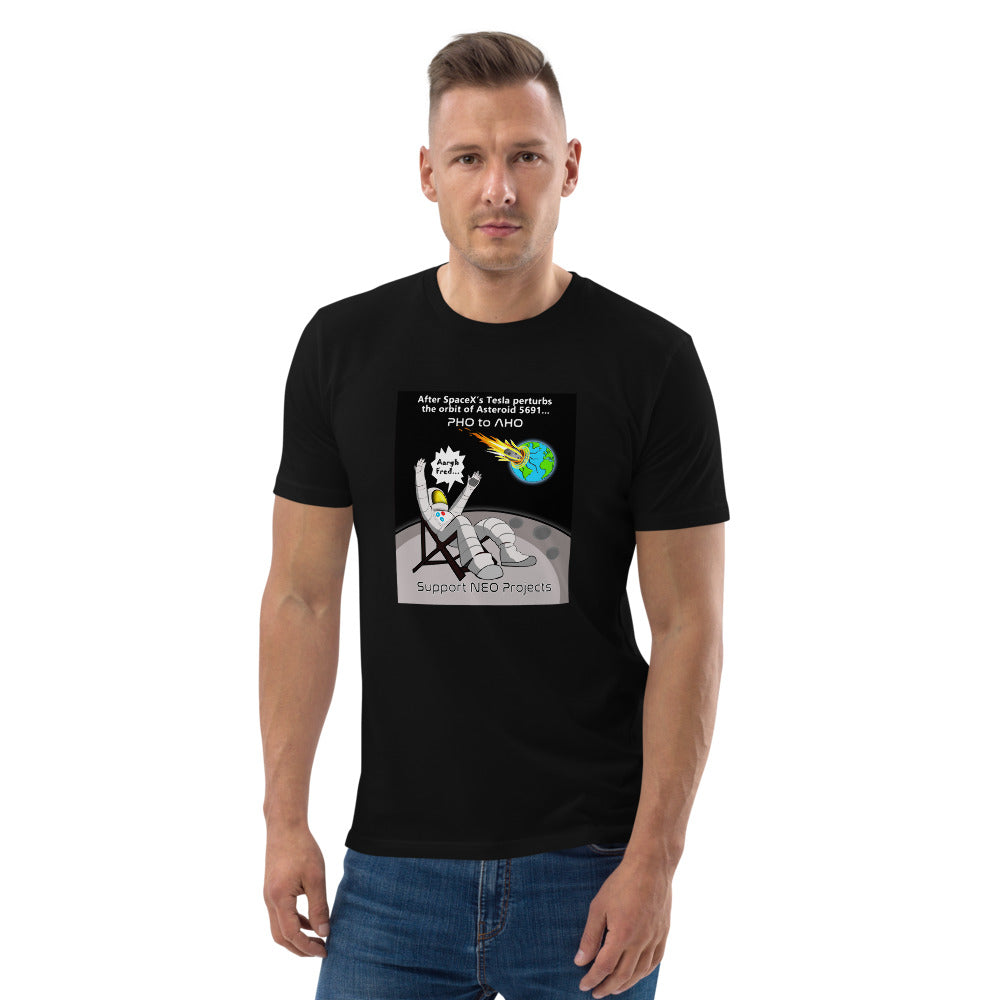 Unisex organic cotton t-shirt: Prof. Watson's Asteroid Day PHO to AHO?
