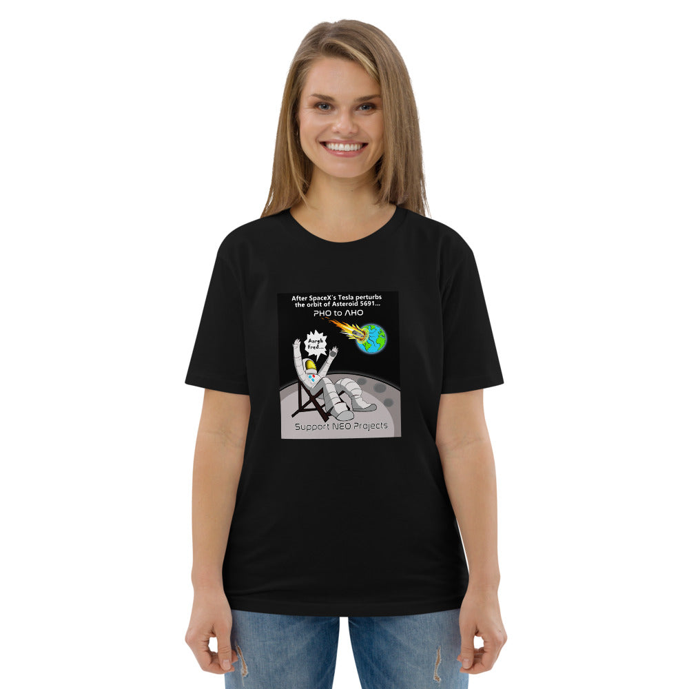 Unisex organic cotton t-shirt: Prof. Watson's Asteroid Day PHO to AHO?