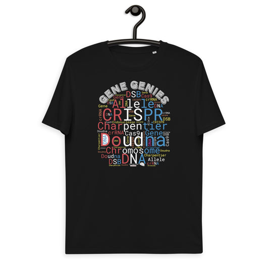 Unisex organic cotton t-shirt - Nobel Gene Genies Charpentier & Doudna