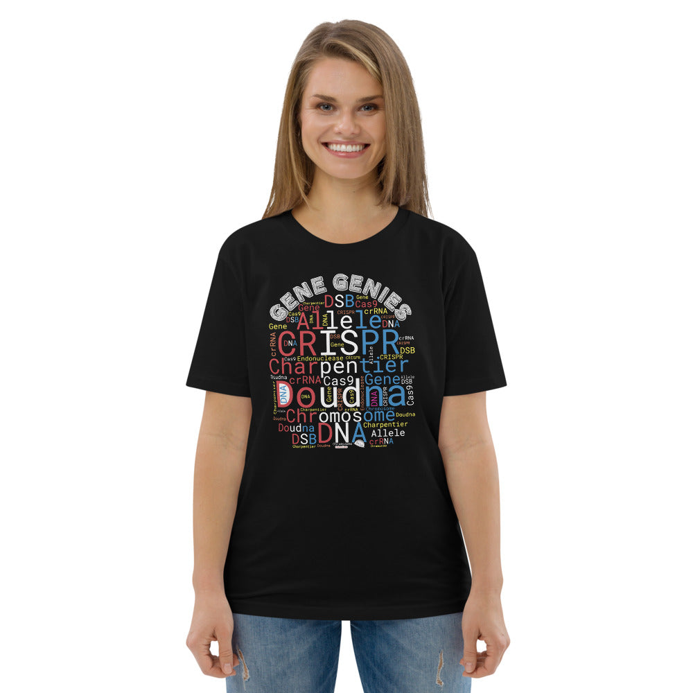 Unisex organic cotton t-shirt - Nobel Gene Genies Charpentier & Doudna