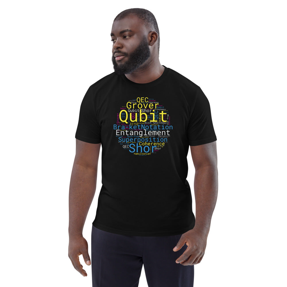 Unisex organic cotton t-shirt - Quantum Computing Wordcloud