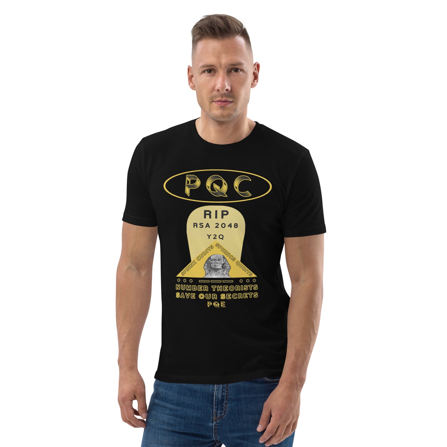 Unisex organic cotton t-shirt - No More Secrets In a Post Quantum Computing Era? Shor-ly not!