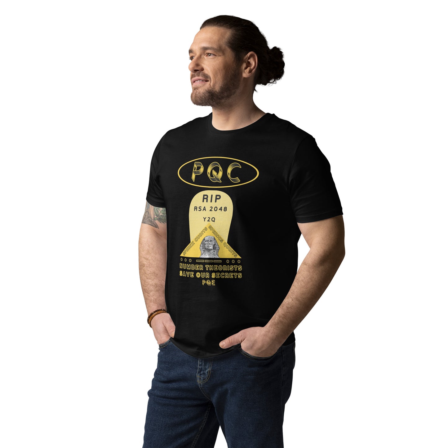 Unisex organic cotton t-shirt - No More Secrets In a Post Quantum Computing Era? Shor-ly not!