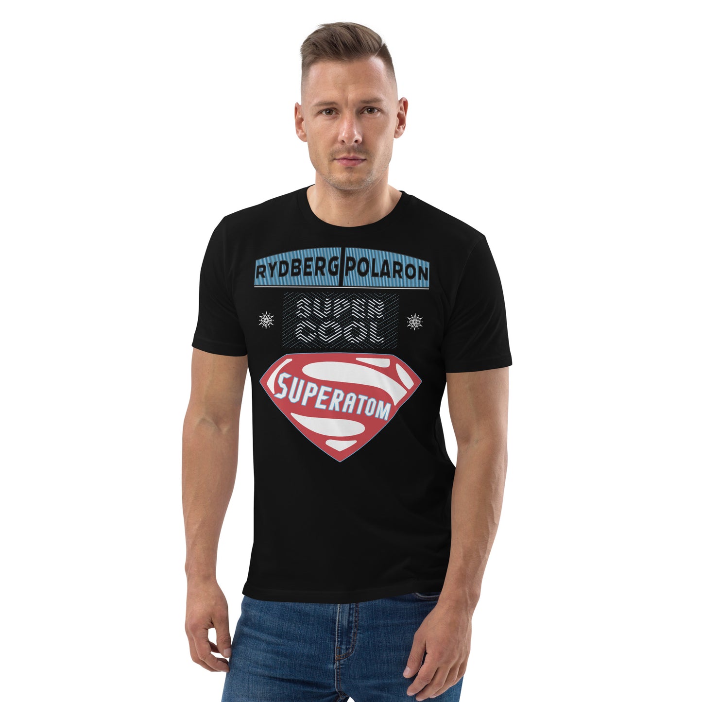 Unisex organic cotton t-shirt: Superatom – Paul Sutter’s cooler name for a Rydberg Polaron!