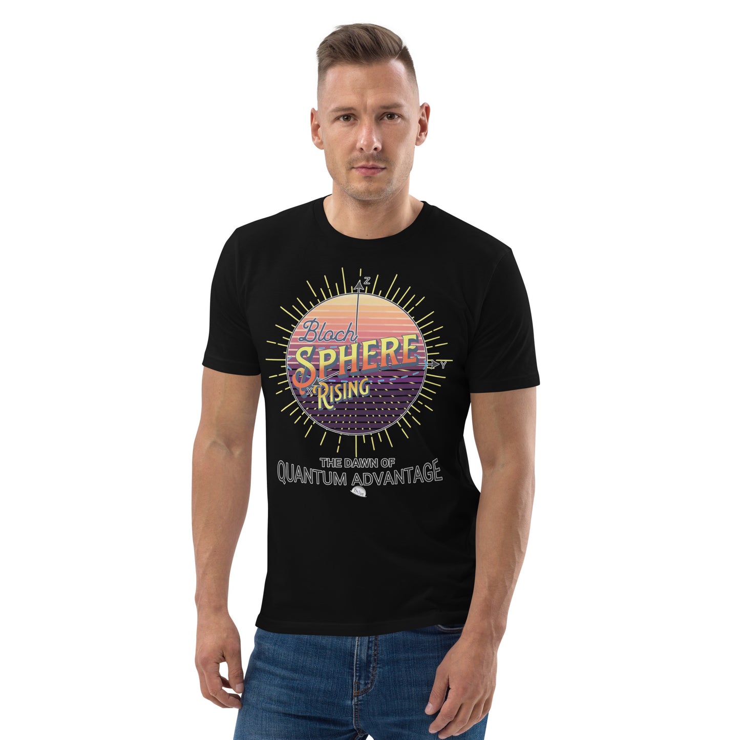 Unisex organic cotton t-shirt - Dawn of Quantum Advantage As The Bloch Sphere Rises