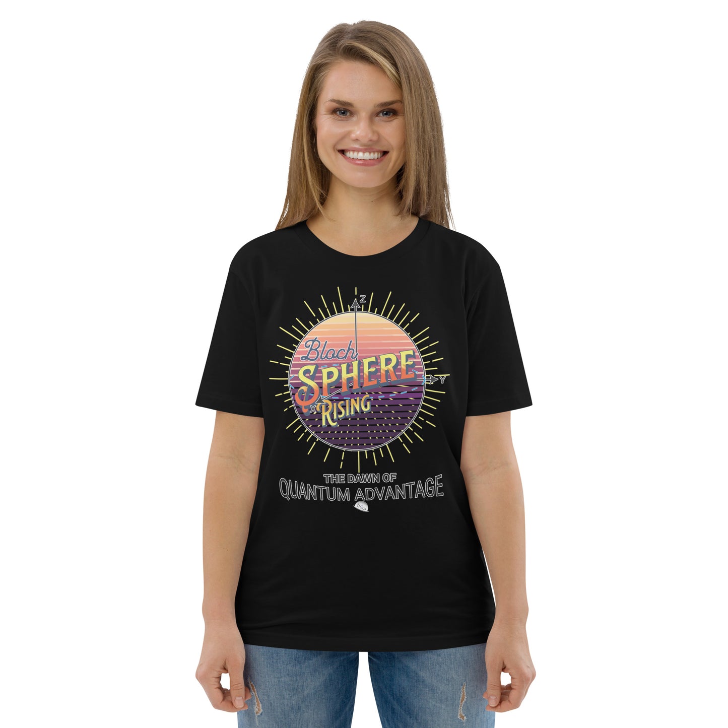 Unisex organic cotton t-shirt - Dawn of Quantum Advantage As The Bloch Sphere Rises