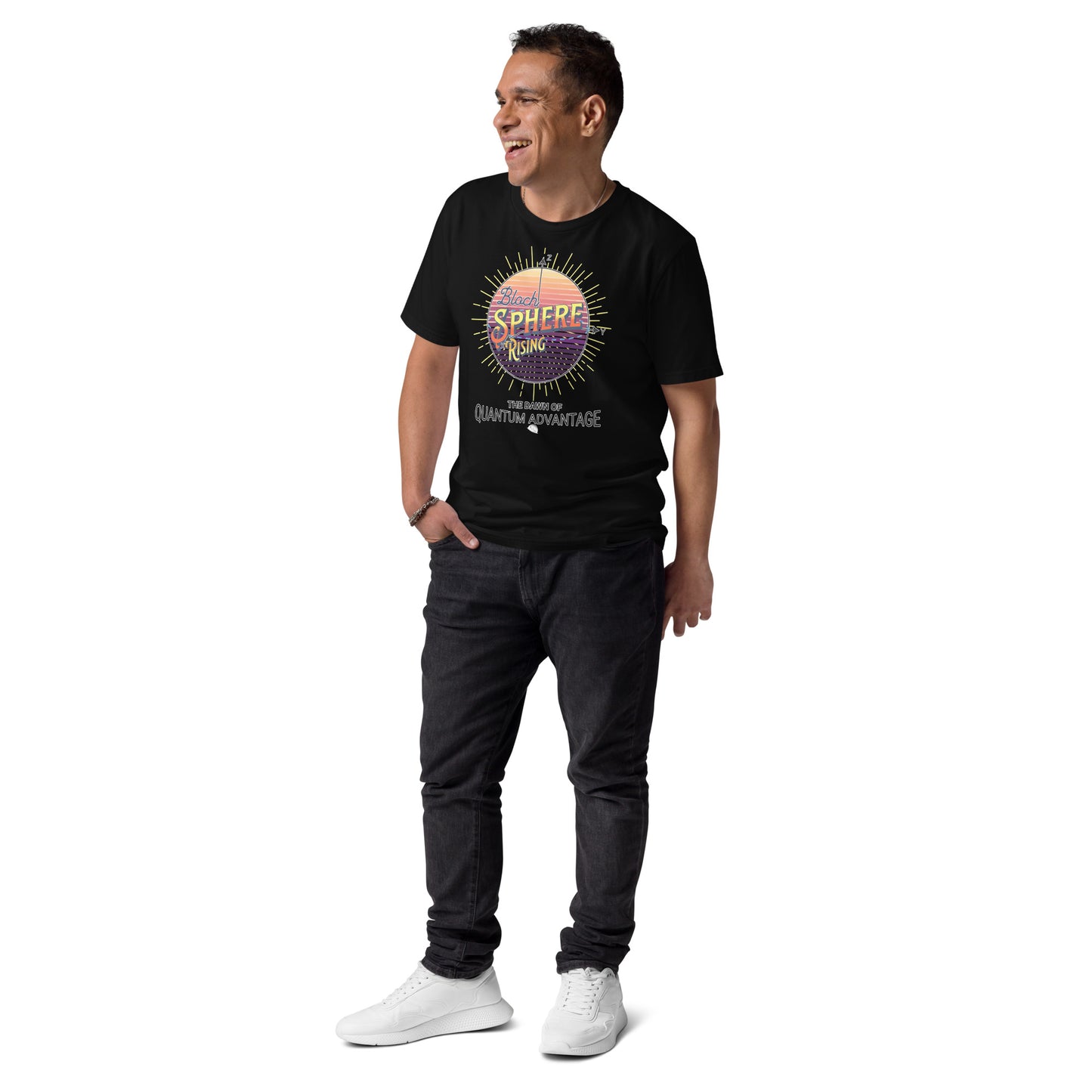 Unisex organic cotton t-shirt - Dawn of Quantum Advantage As The Bloch Sphere Rises