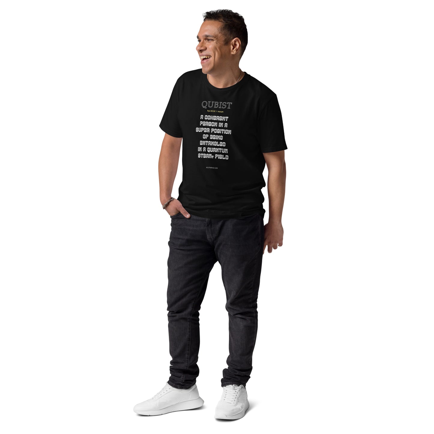 Unisex organic cotton t-shirt: Qubist Defined, Superposition B
