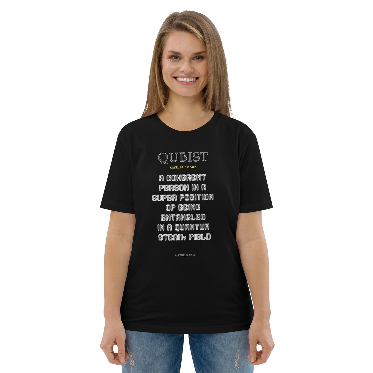Unisex organic cotton t-shirt: Qubist Defined, Superposition B