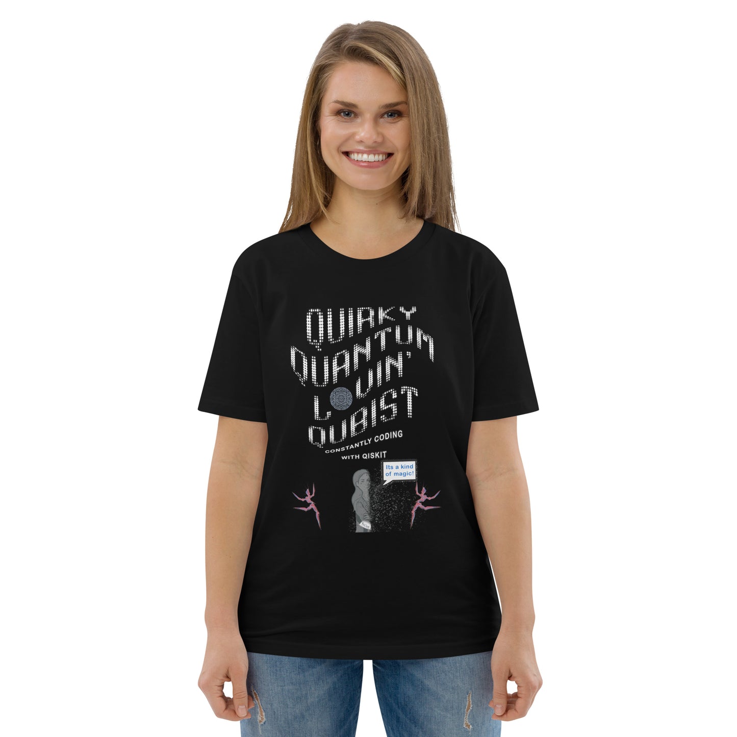 Unisex organic cotton t-shirt - Quirky Qubist Constantly Qiskit Coding F