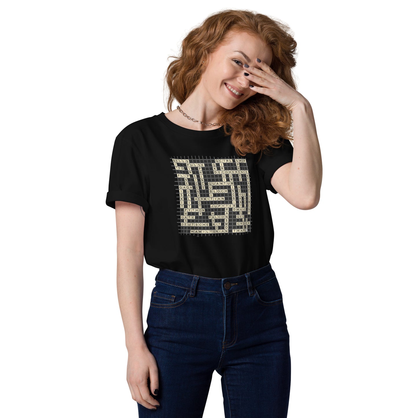 Unisex organic cotton t-shirt - Coded Cross Talking to Quantum Computers