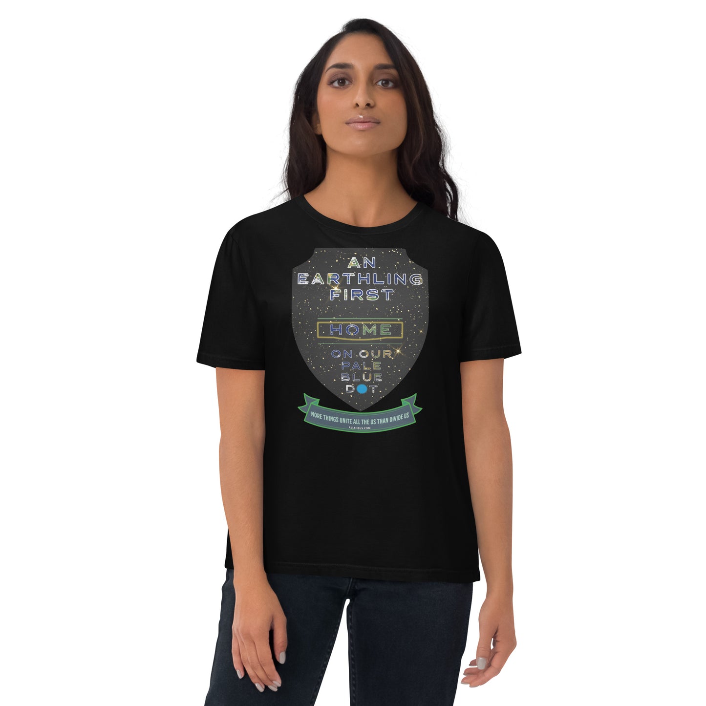 Unisex organic cotton t-shirt - An Earthling First. United all the us are Yoda says