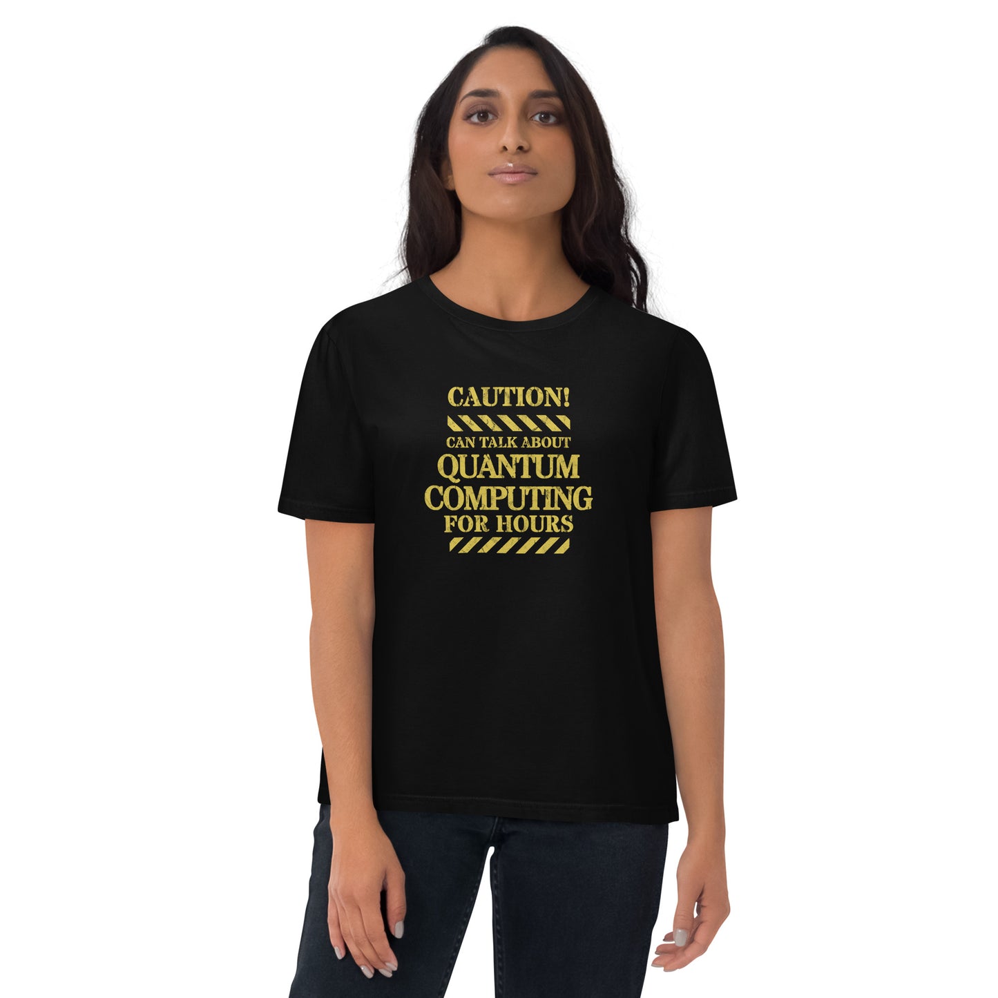 Unisex organic cotton t-shirt - Caution! Can Speak on Quantum Computing For Hours