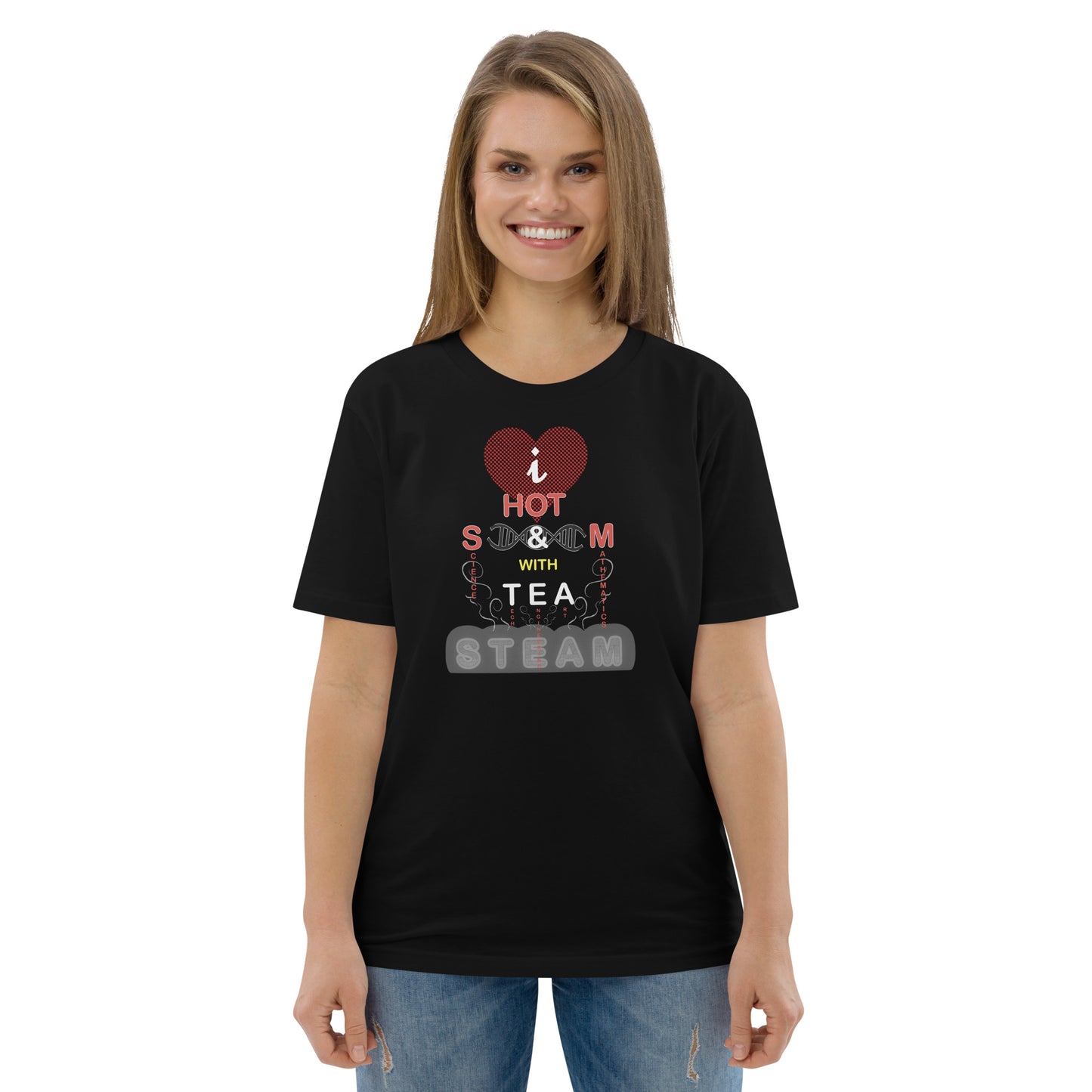 Unisex organic cotton t-shirt - I Love Hot S & M With Tea, STEAMy!
