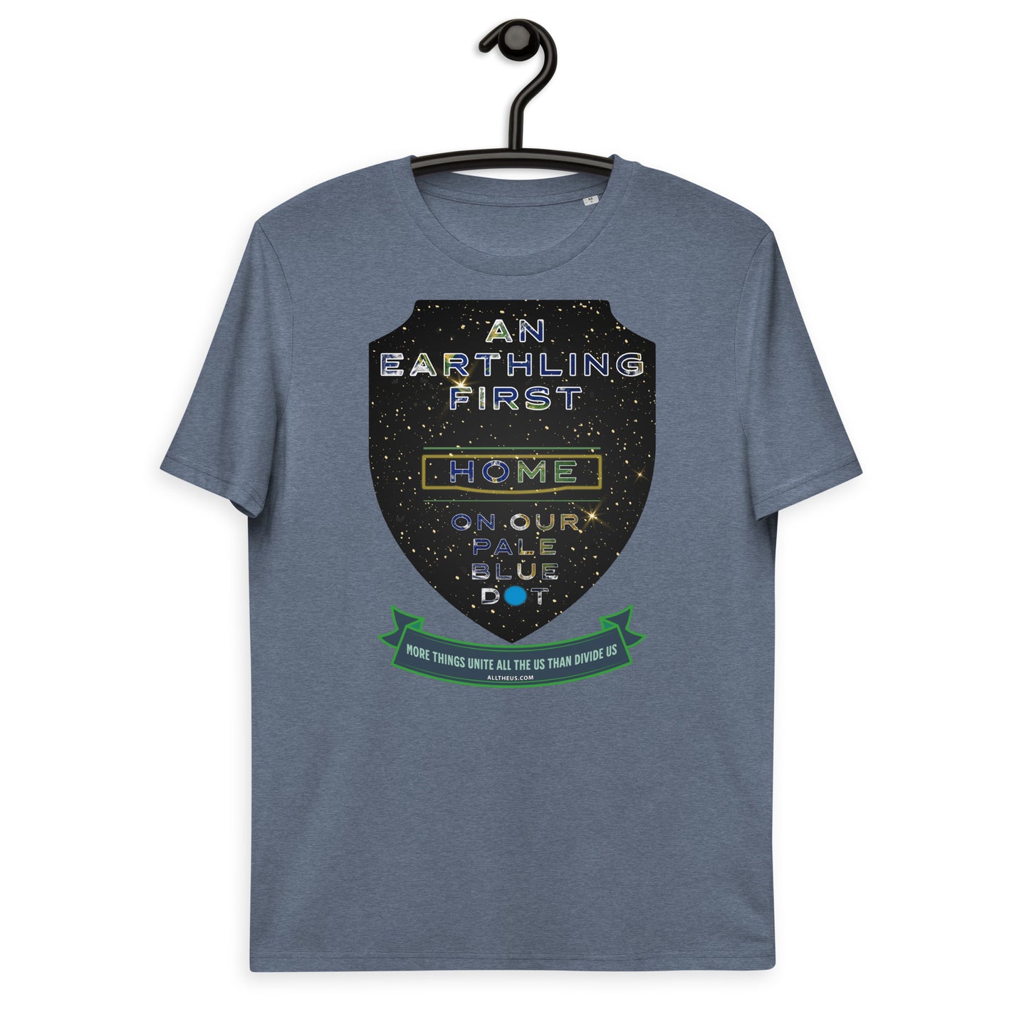 Unisex organic cotton t-shirt - An Earthling First. United all the us are Yoda says