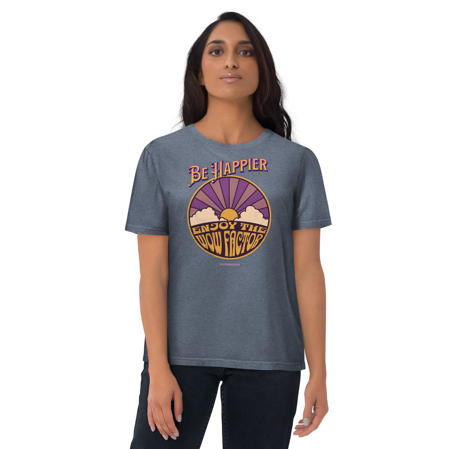 Unisex organic cotton t-shirt - Be Happier, Enjoy The Solar Wow Factor!