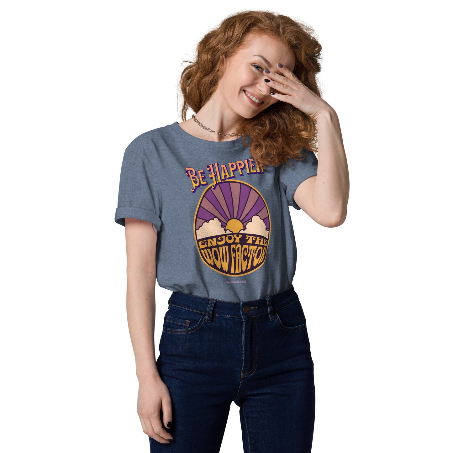 Unisex organic cotton t-shirt - Be Happier, Enjoy The Solar Wow Factor!