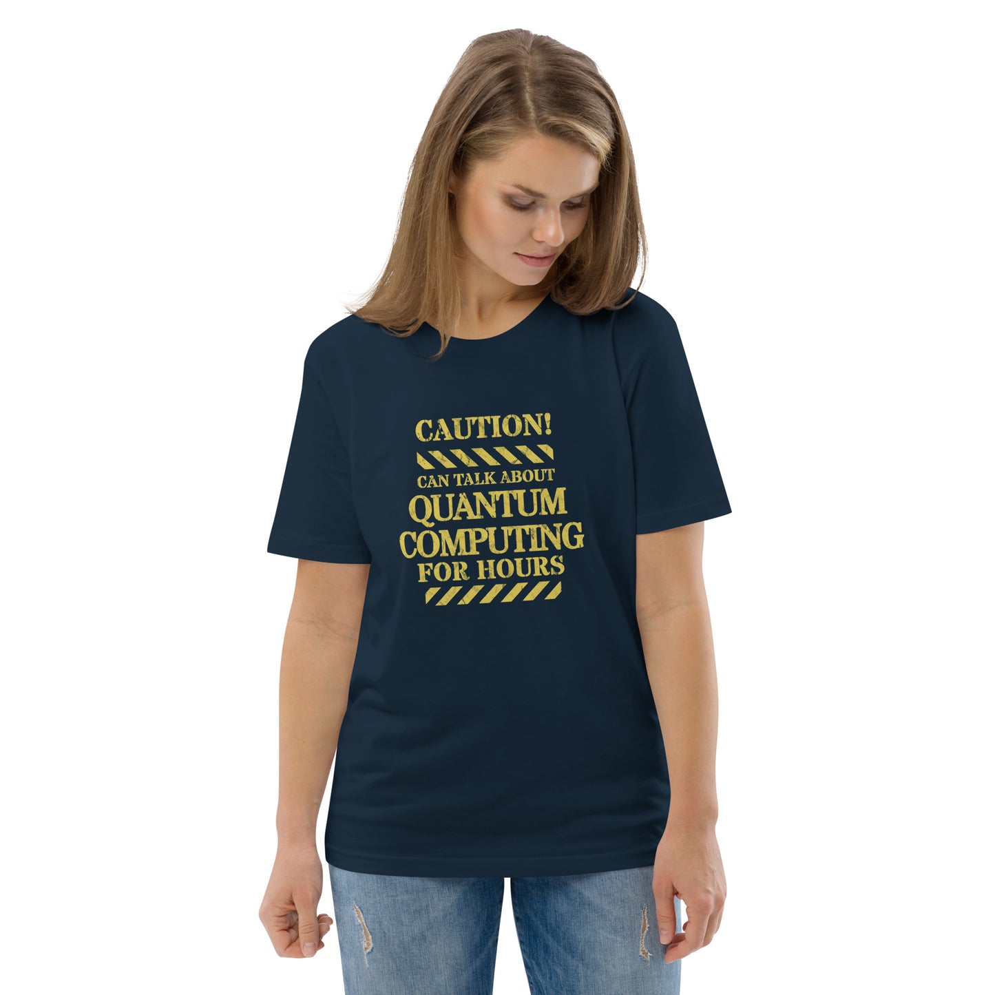 Unisex organic cotton t-shirt - Caution! Can Speak on Quantum Computing For Hours