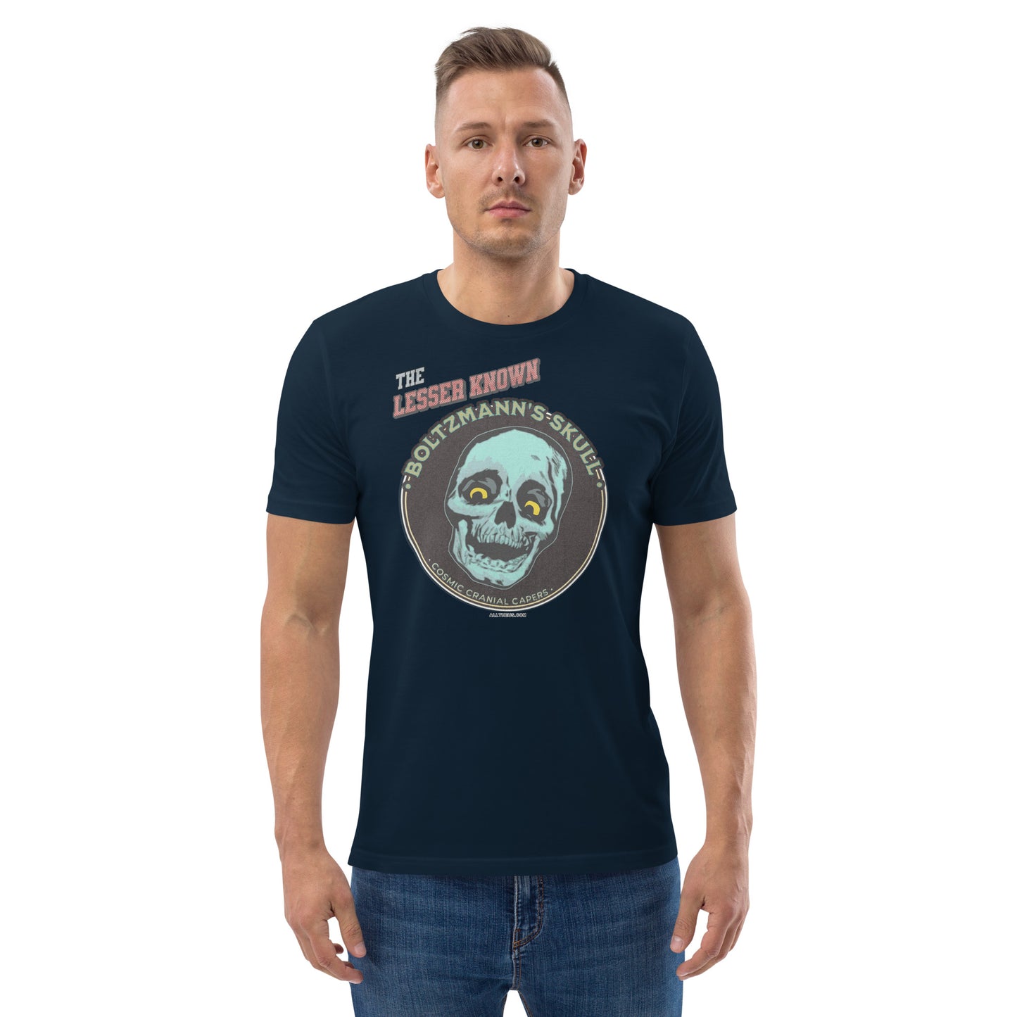 Unisex organic cotton t-shirt - Encounters with The Lesser Known Boltzmann's Skull