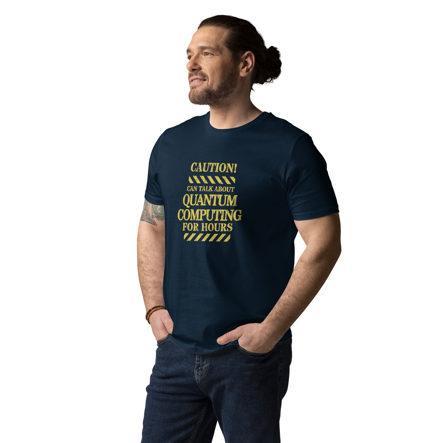 Unisex organic cotton t-shirt - Caution! Can Speak on Quantum Computing For Hours